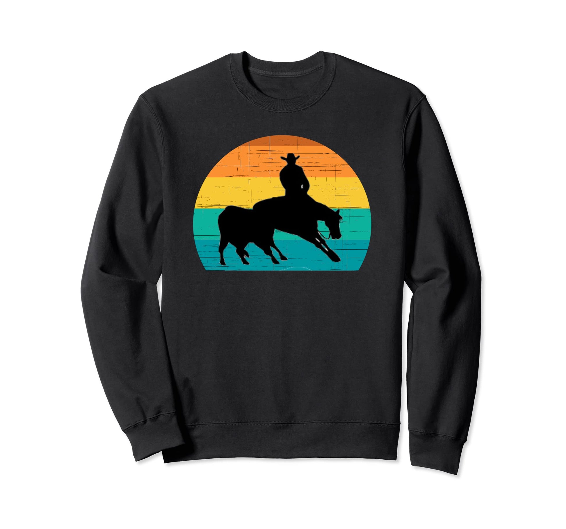 Western Equestrian Cutting Sun Sweatshirt - Aesthetic Graphic Men Women - T-Shirt, Sweatshirt, Hoodie