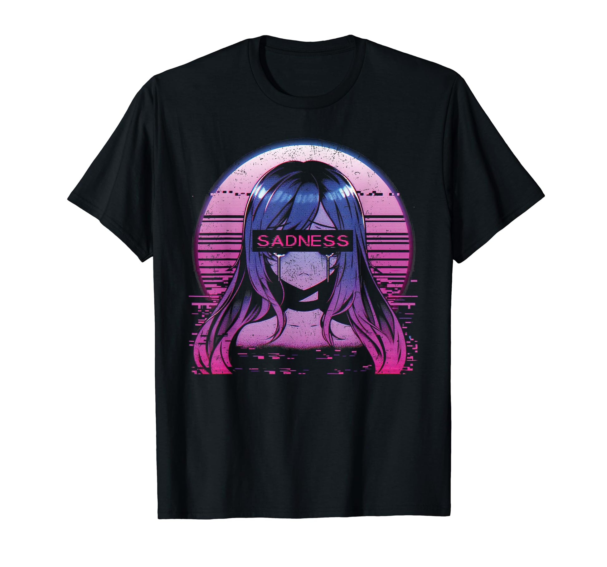 Anime Sadness Vaporwave Aesthetic T-Shirt - Unique Graphic for Adults - T-Shirt, Sweatshirt, Hoodie