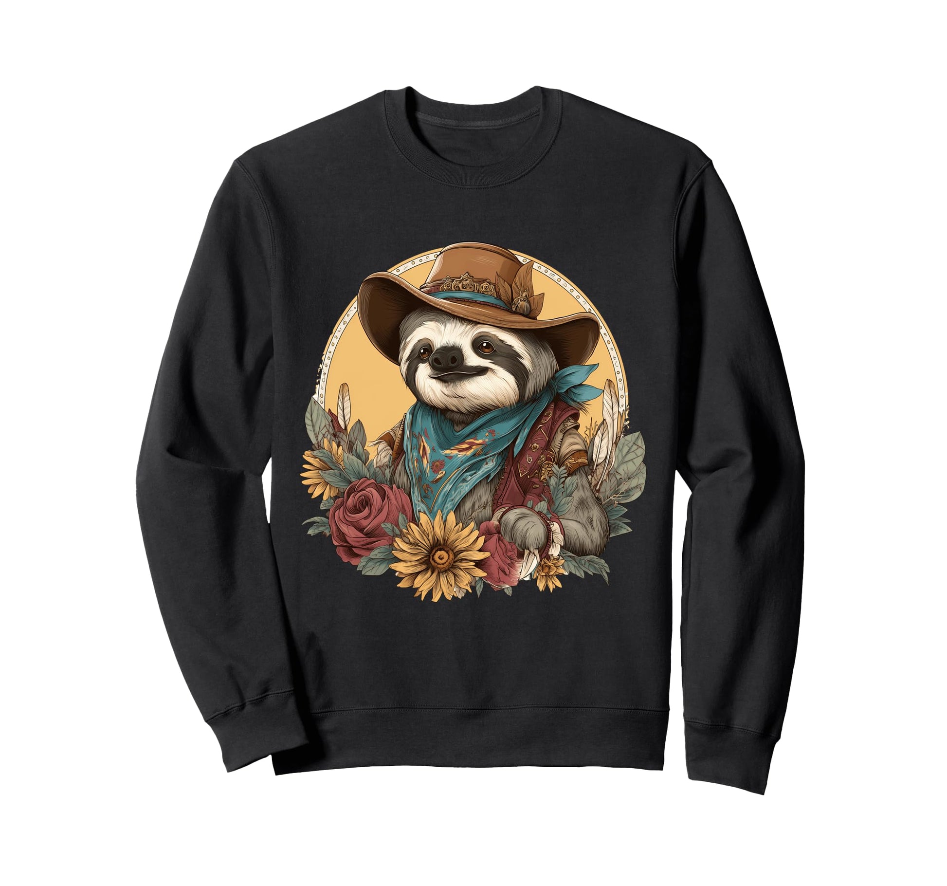 Sloth Cowboy Rodeo Cowgirl Western Sweatshirt - Unique Graphic for Adults - T-Shirt, Sweatshirt, Hoodie