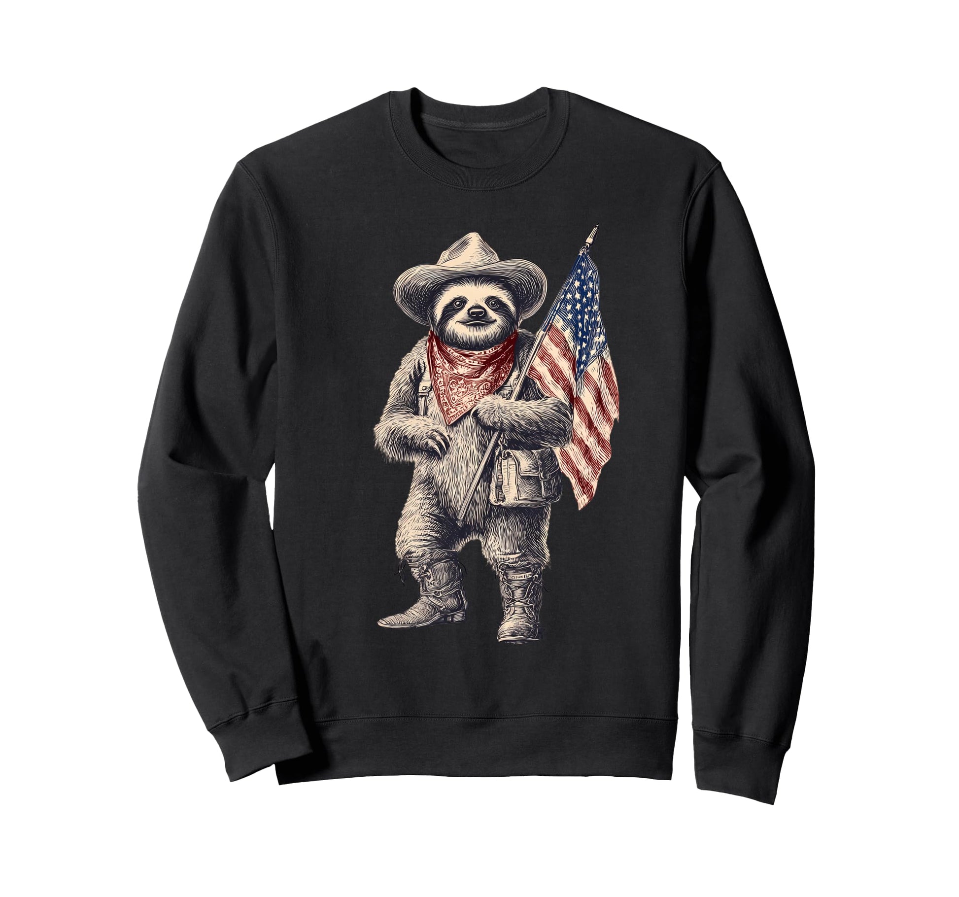 Country Cowboy Sloth Rodeo Cowgirl Sweatshirt - Graphic Print Men Women - T-Shirt, Sweatshirt, Hoodie