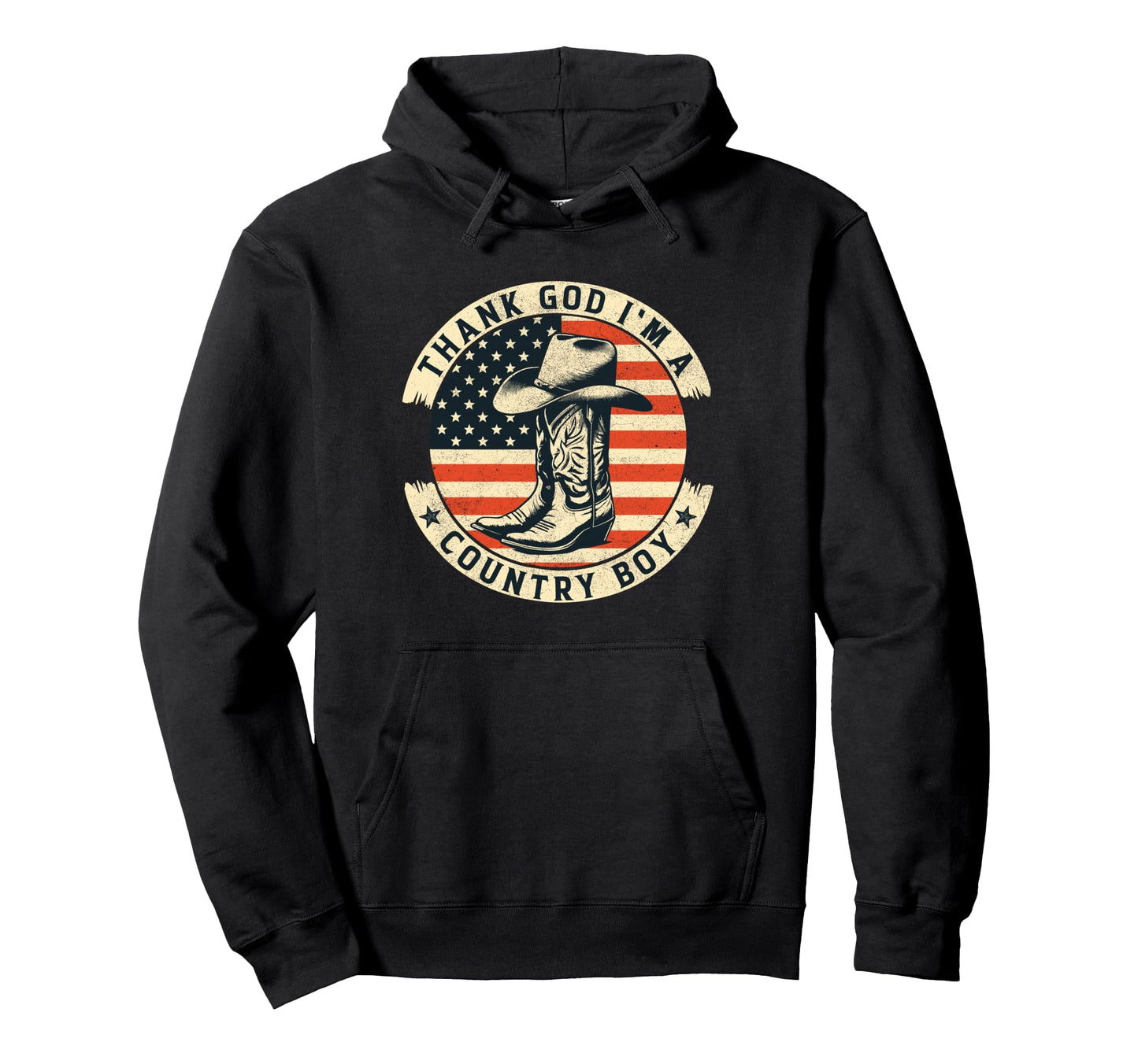 Thank God Im Country Music Cowboy Hoodie - Fun Novelty Design Men Women - T-Shirt, Sweatshirt, Hoodie
