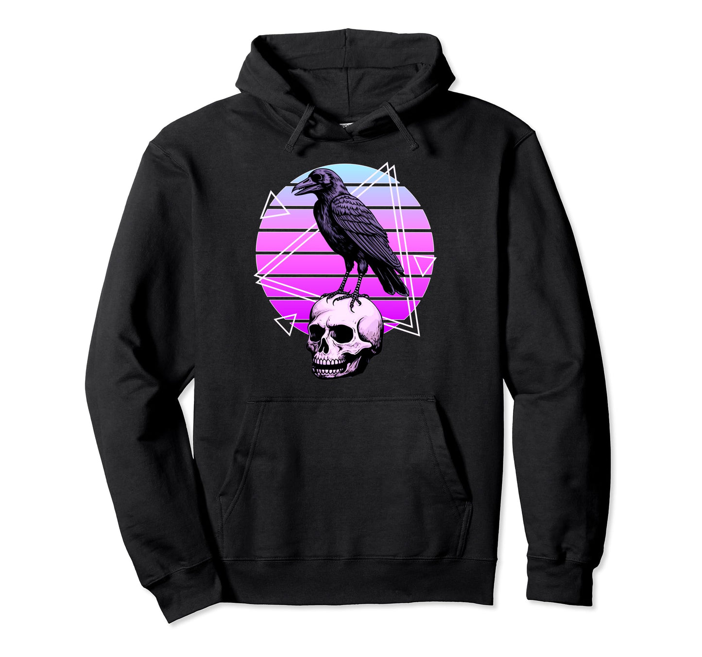 Raven Crow Skull Vaporwave Pagan Pastel Hoodie - Novelty Apparel Unisex - T-Shirt, Sweatshirt, Hoodie