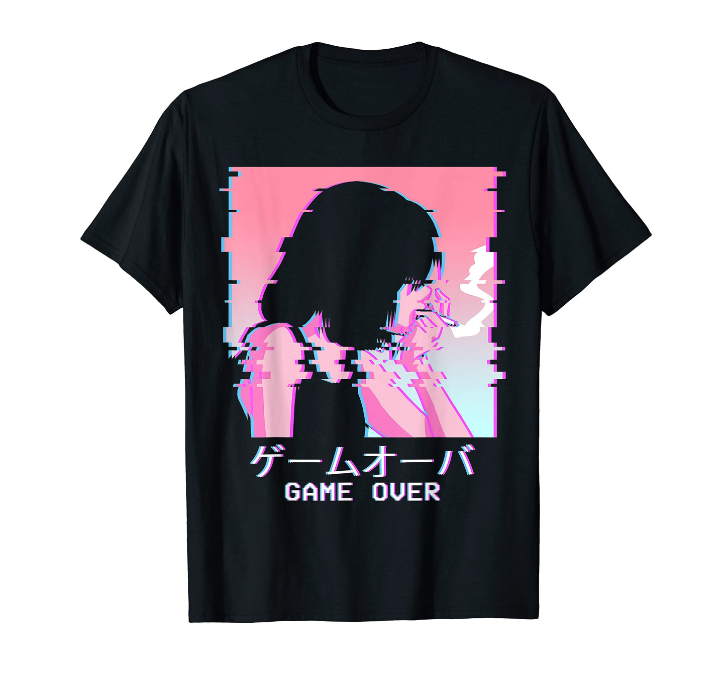 Sad Anime Waifu Game Over Japanese T-Shirt - Trendy Graphic Unisex - T-Shirt, Sweatshirt, Hoodie