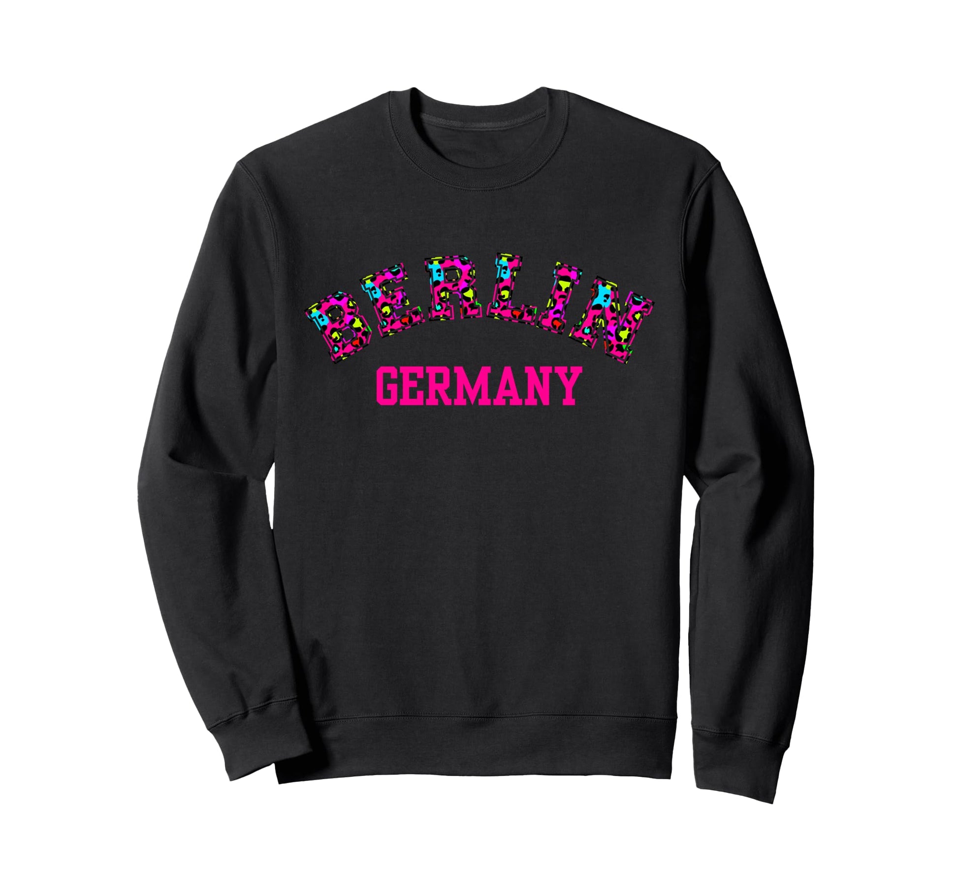 Berlin Germany Leopard Rainbow City Sweatshirt - Graphic Print Unisex - T-Shirt, Sweatshirt, Hoodie
