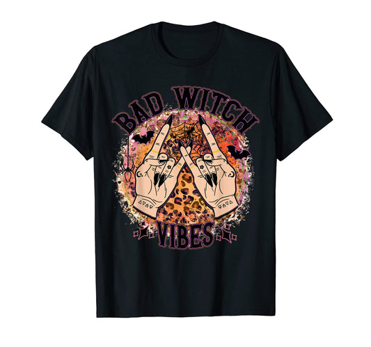 Bad Witch Vibes Halloween Rock And Roll T-Shirt - Unique Graphic Unisex - T-Shirt, Sweatshirt, Hoodie