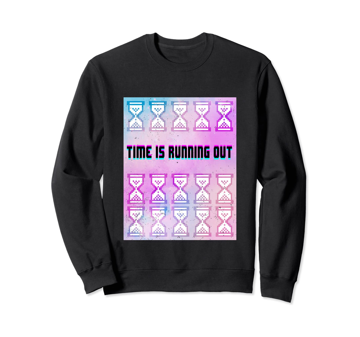 Time Is Running Out Vaporwave Sweatshirt - Novelty Apparel for Adults - T-Shirt, Sweatshirt, Hoodie
