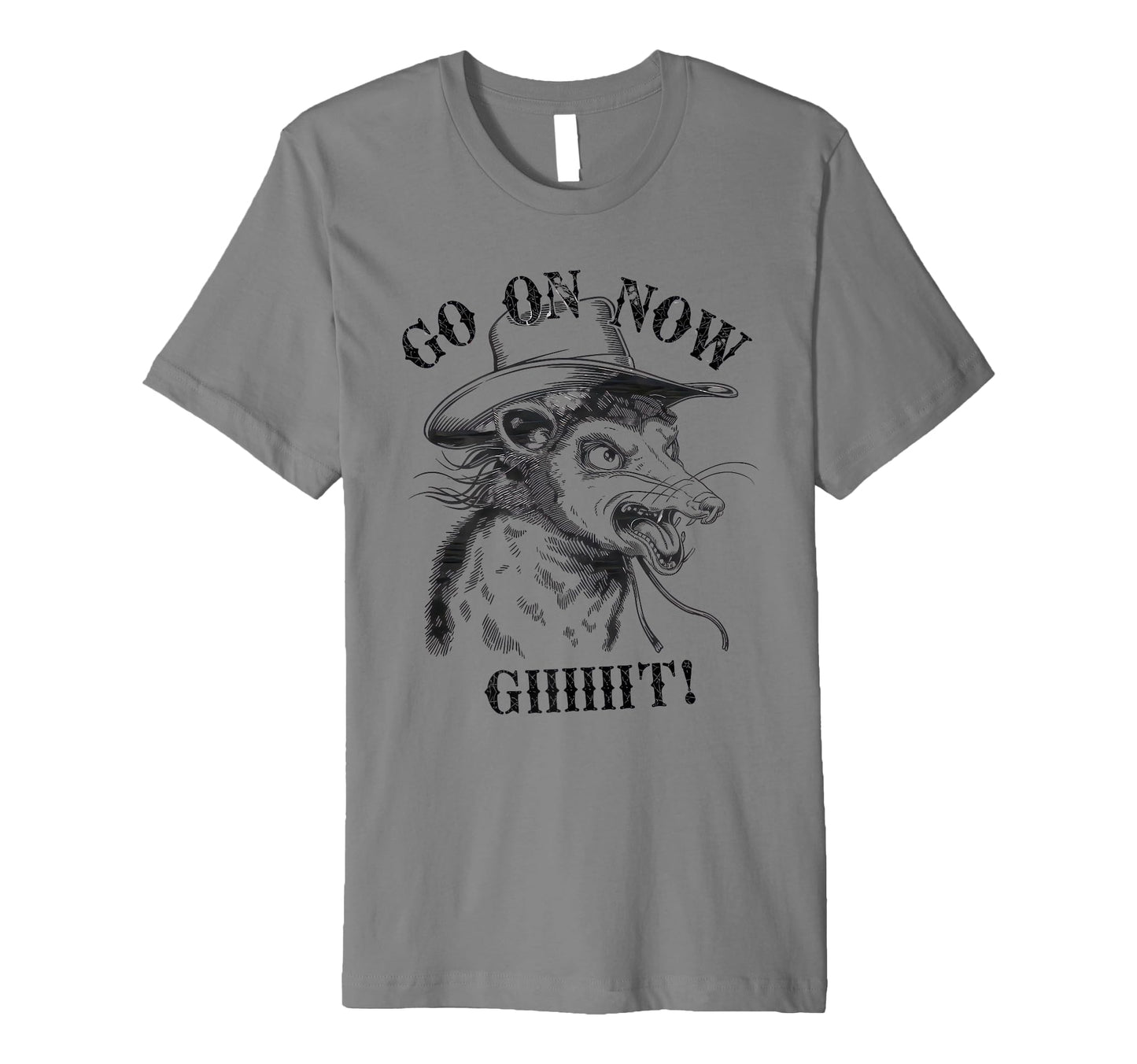 Go Now Git Cowboy Opossum Country T-Shirt - Fun Novelty Design Unisex - T-Shirt, Sweatshirt, Hoodie