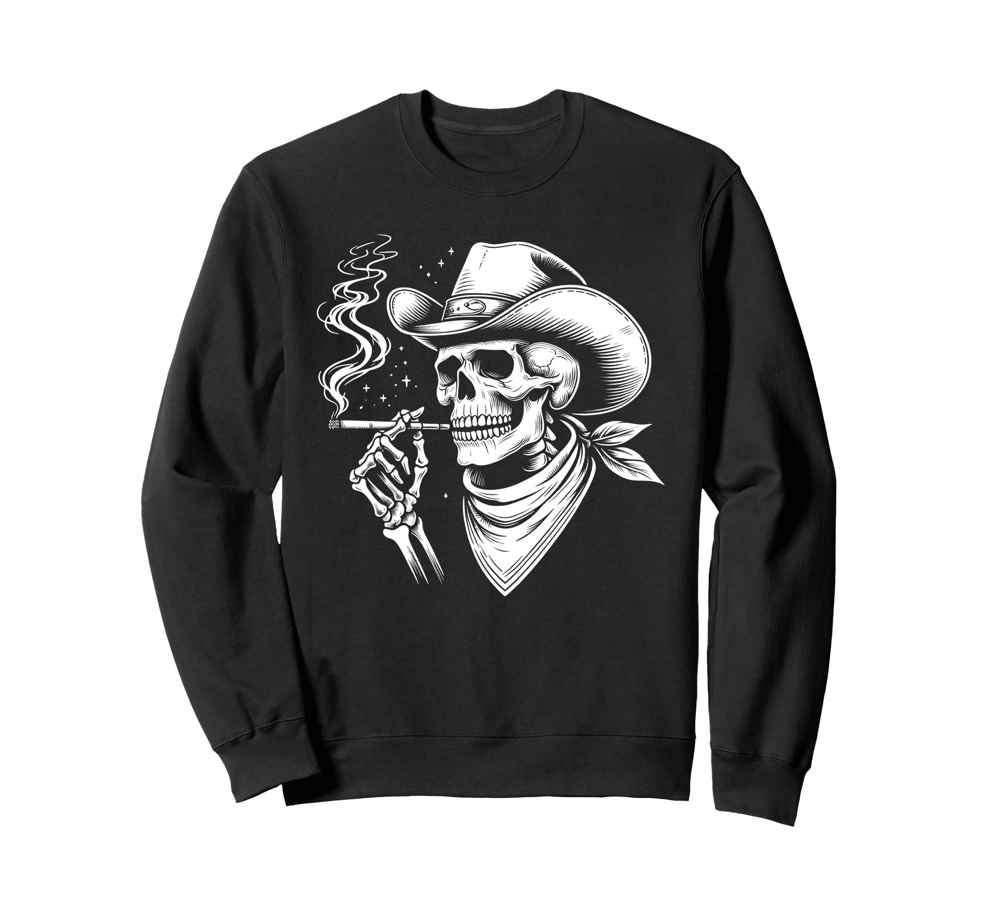 Rustic Skeleton Cowboy Western Goth Sweatshirt - Trendy Graphic Unisex - T-Shirt, Sweatshirt, Hoodie