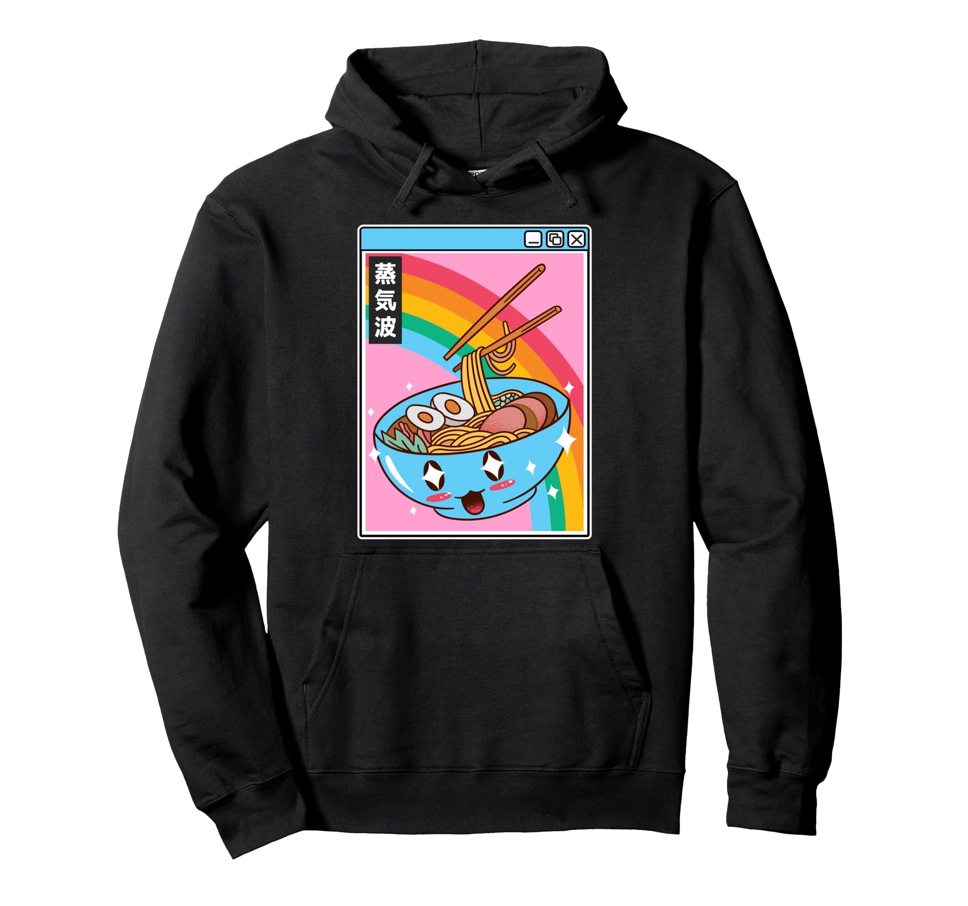 Ramen Noodles Bowl Kawaii Rainbow Hoodie - Unique Graphic Men Women - T-Shirt, Sweatshirt, Hoodie