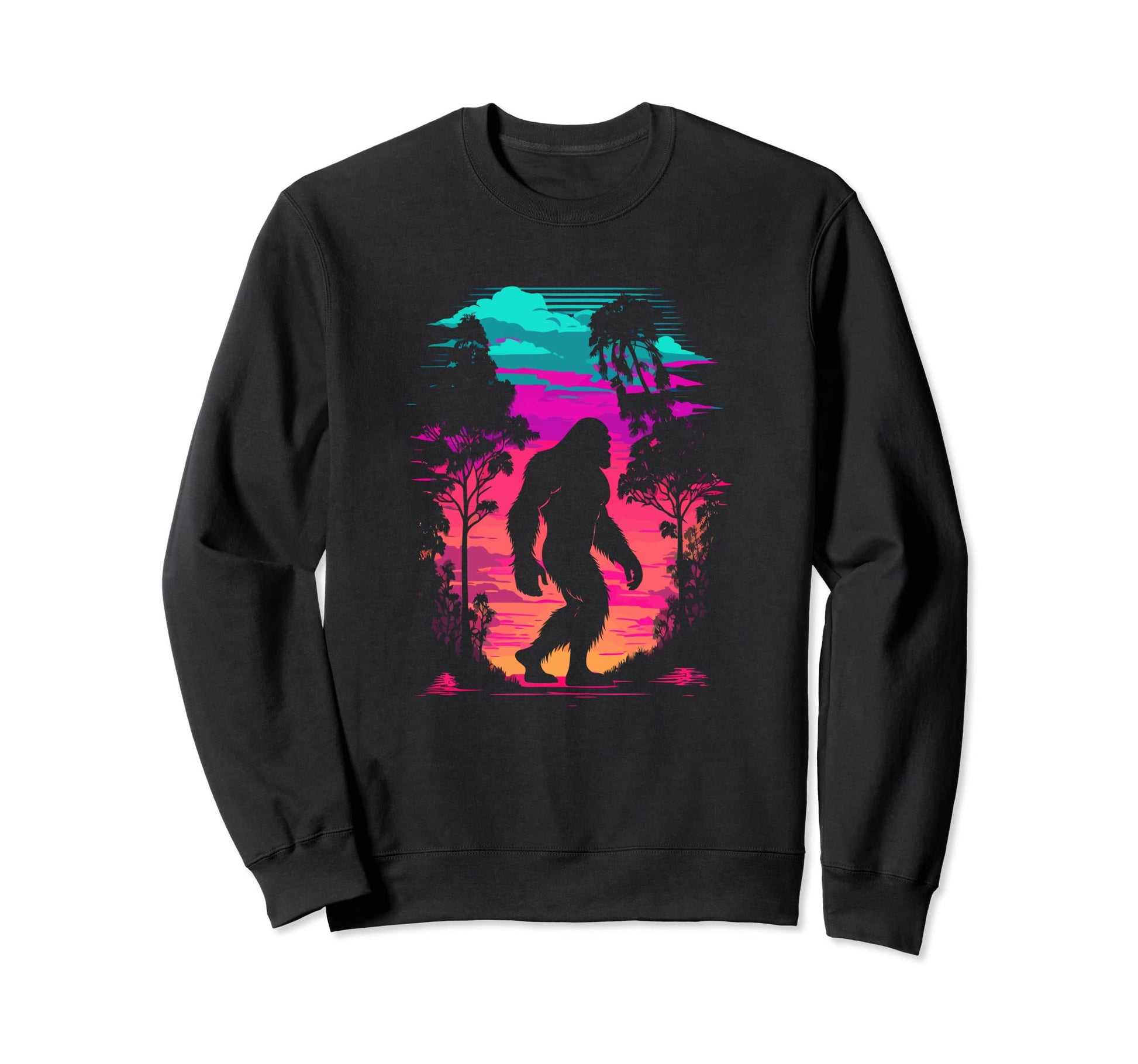 Bigfoot Vaporwave Aesthetic Sweatshirt - Casual Everyday Wear Men Women - T-Shirt, Sweatshirt, Hoodie