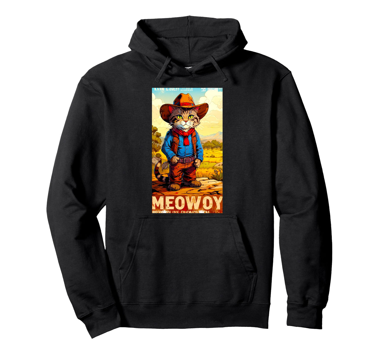Meowdy Partner Funny Country Side Cat Hoodie - Unique Graphic for Adults - T-Shirt, Sweatshirt, Hoodie