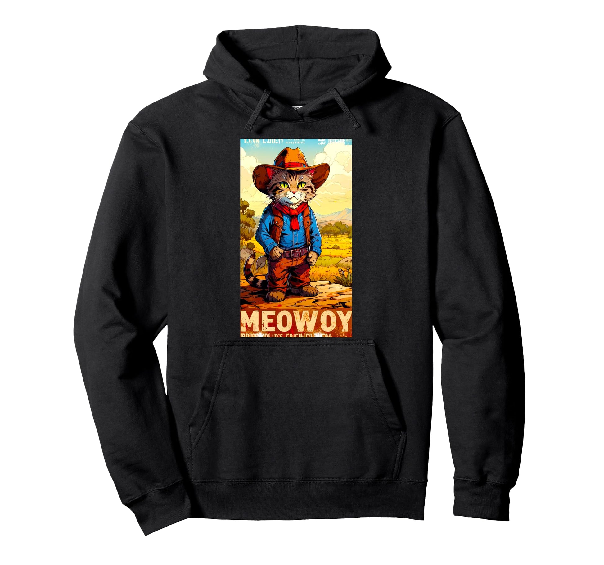 Meowdy Partner Funny Country Side Cat Hoodie - Unique Graphic for Adults - T-Shirt, Sweatshirt, Hoodie