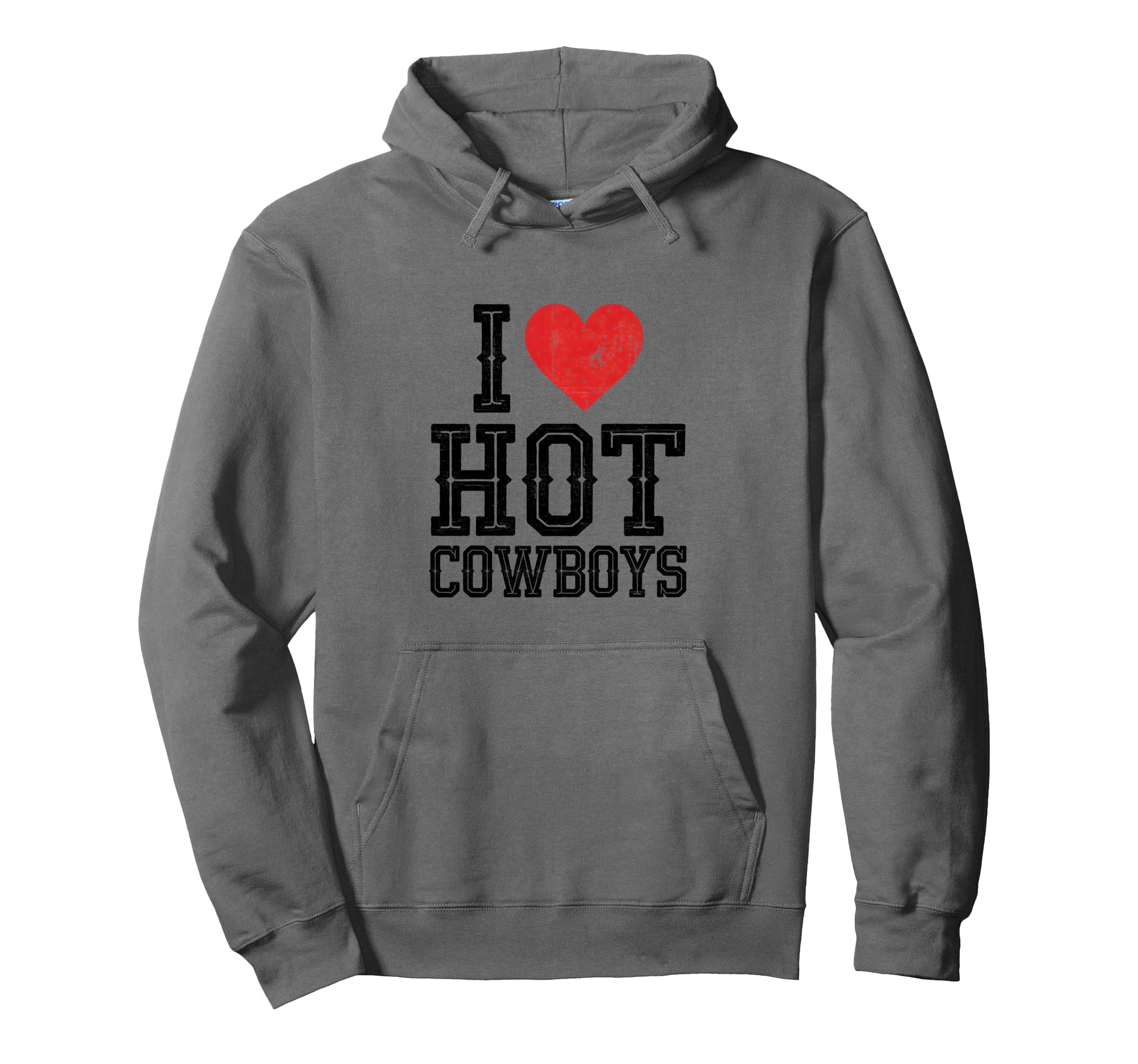 I Love Hot Cowboys Country Western Hoodie - Fun Novelty Design for Adults - T-Shirt, Sweatshirt, Hoodie