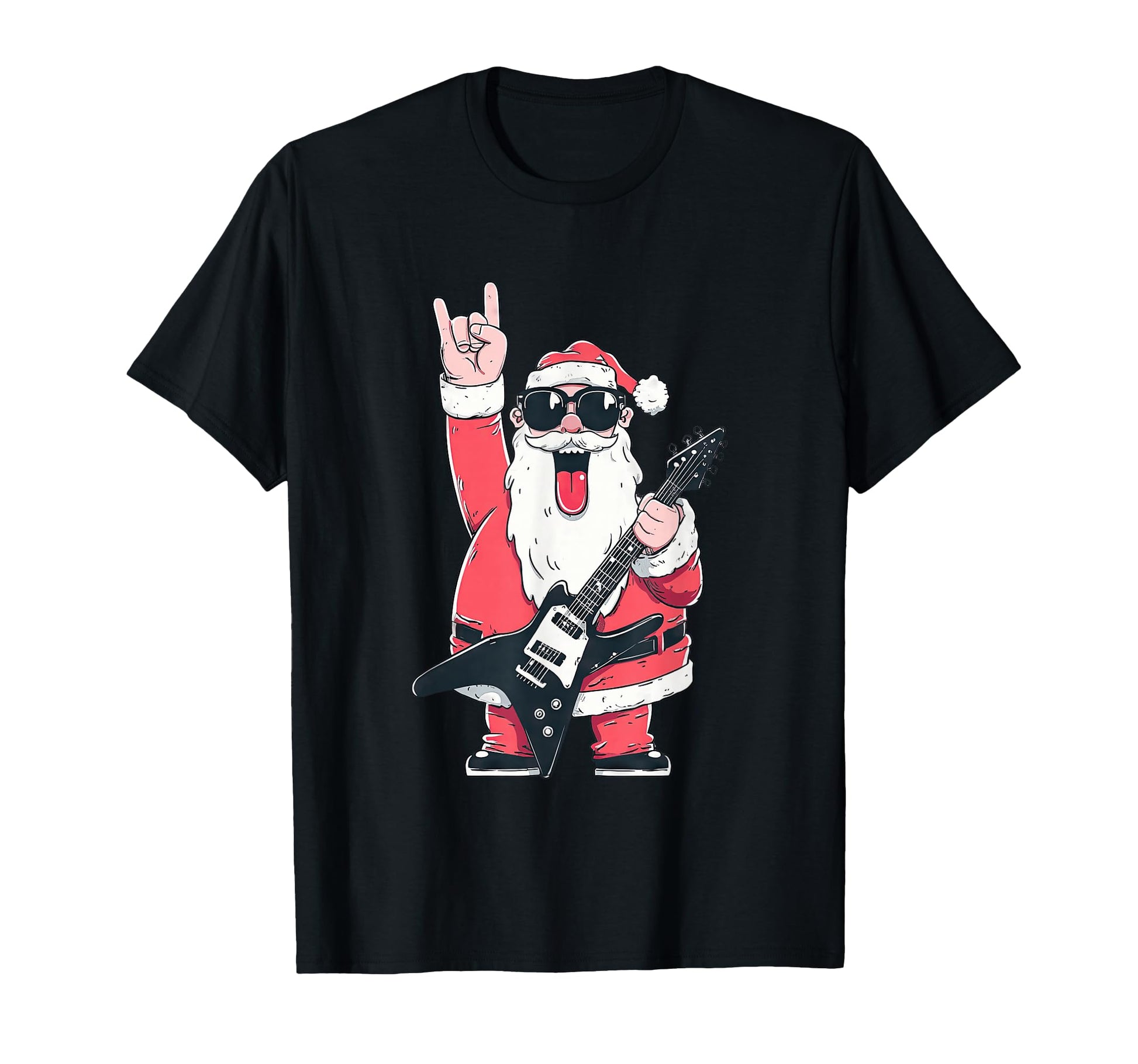 Santa Claus Rock Music Heavy T-Shirt - Casual Everyday Wear Men Women - T-Shirt, Sweatshirt, Hoodie