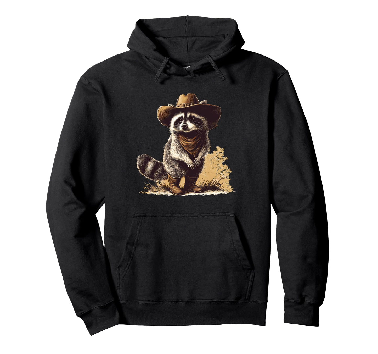 Raccoon Cowboy Rodeo Cowgirl Western Hoodie - Aesthetic Graphic Men Women - T-Shirt, Sweatshirt, Hoodie