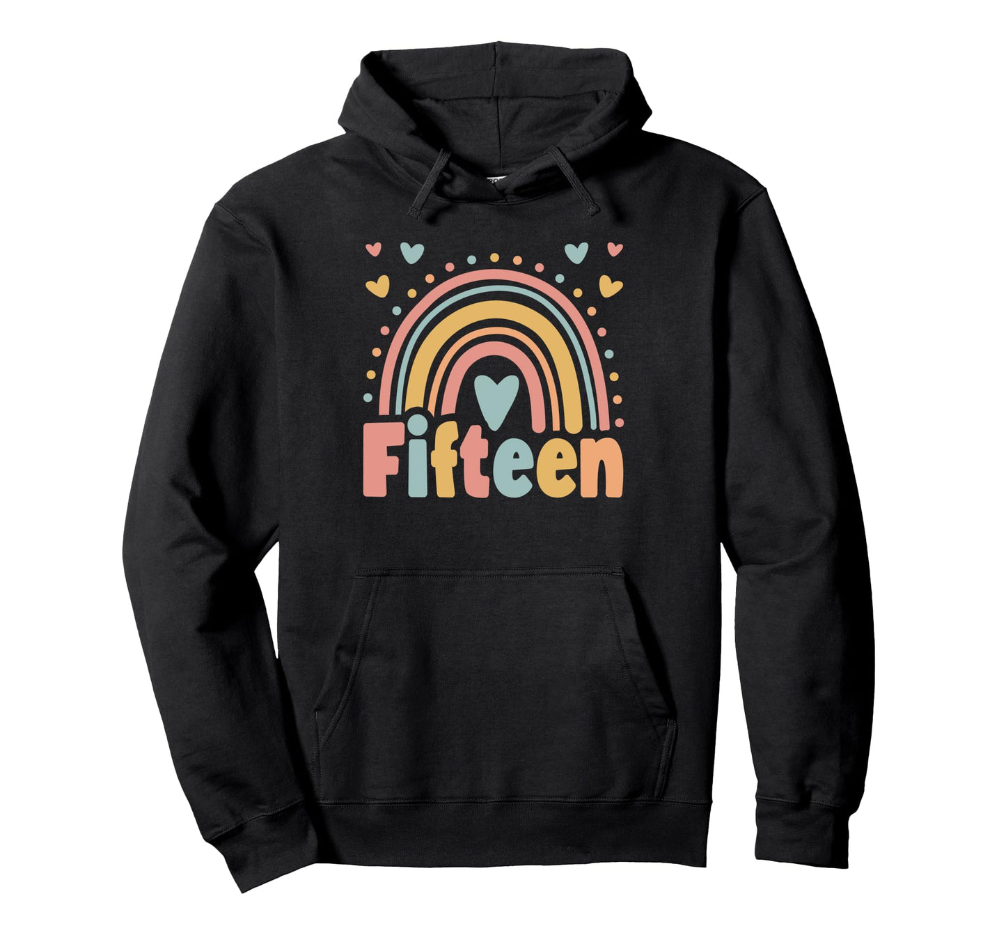 15 Year Old Boho Rainbow 15Th Birthday Hoodie - Unique Graphic Unisex - T-Shirt, Sweatshirt, Hoodie