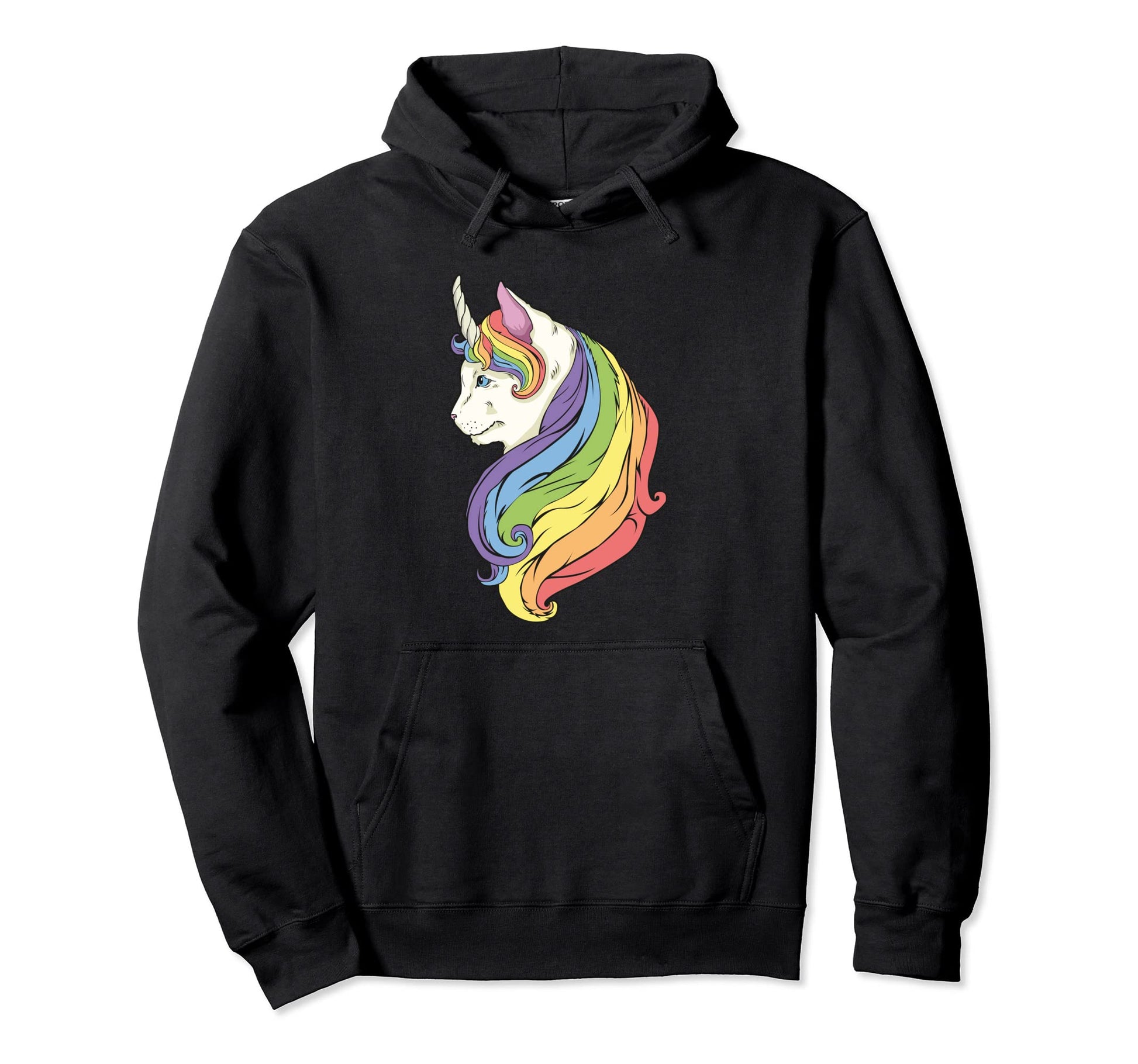 Cat Unicorn And Rainbow Cat Dad Cat Hoodie - Custom Art Print for Adults - T-Shirt, Sweatshirt, Hoodie