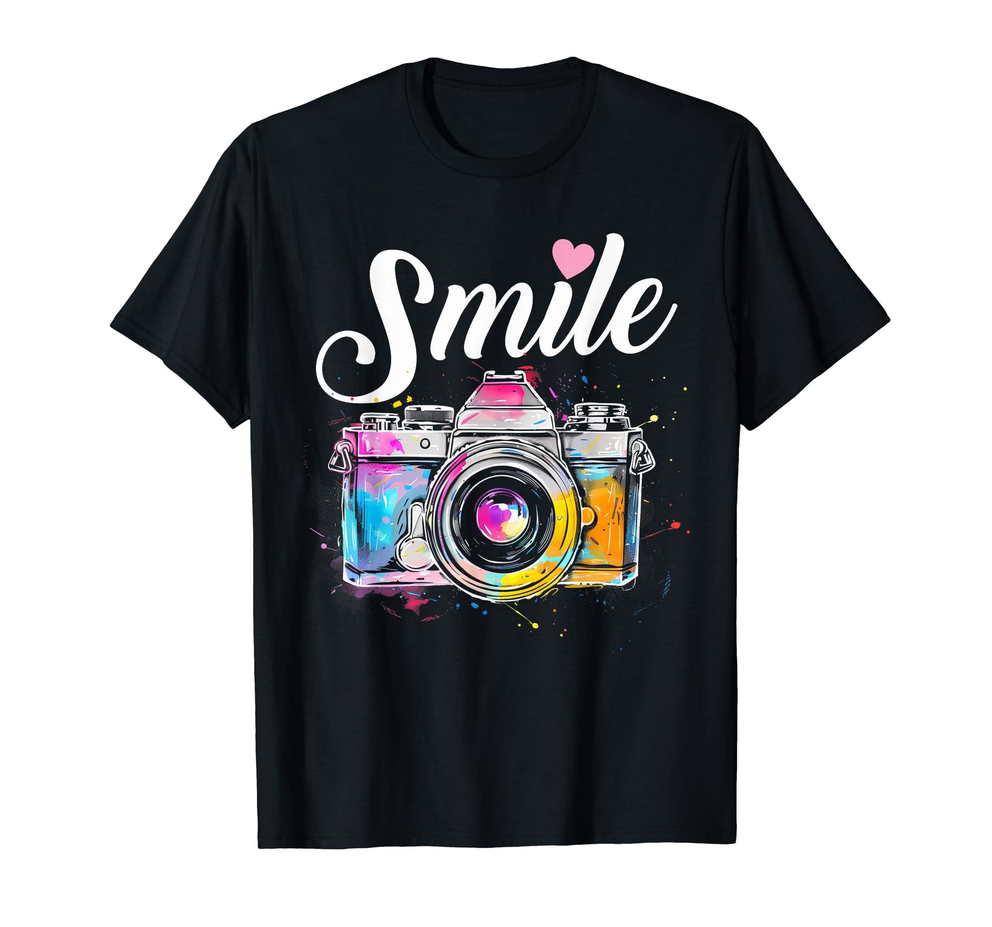 Photographer Smile Camera Funny T-Shirt - Aesthetic Graphic for Adults - T-Shirt, Sweatshirt, Hoodie