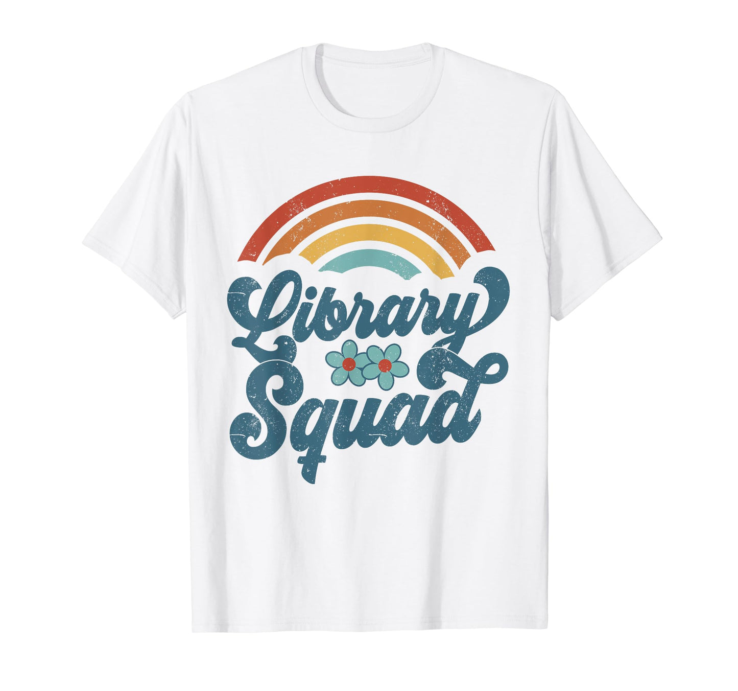 Library Squad Bookish Groovy Rainbow T-Shirt - Minimalist Print Men Women - T-Shirt, Sweatshirt, Hoodie