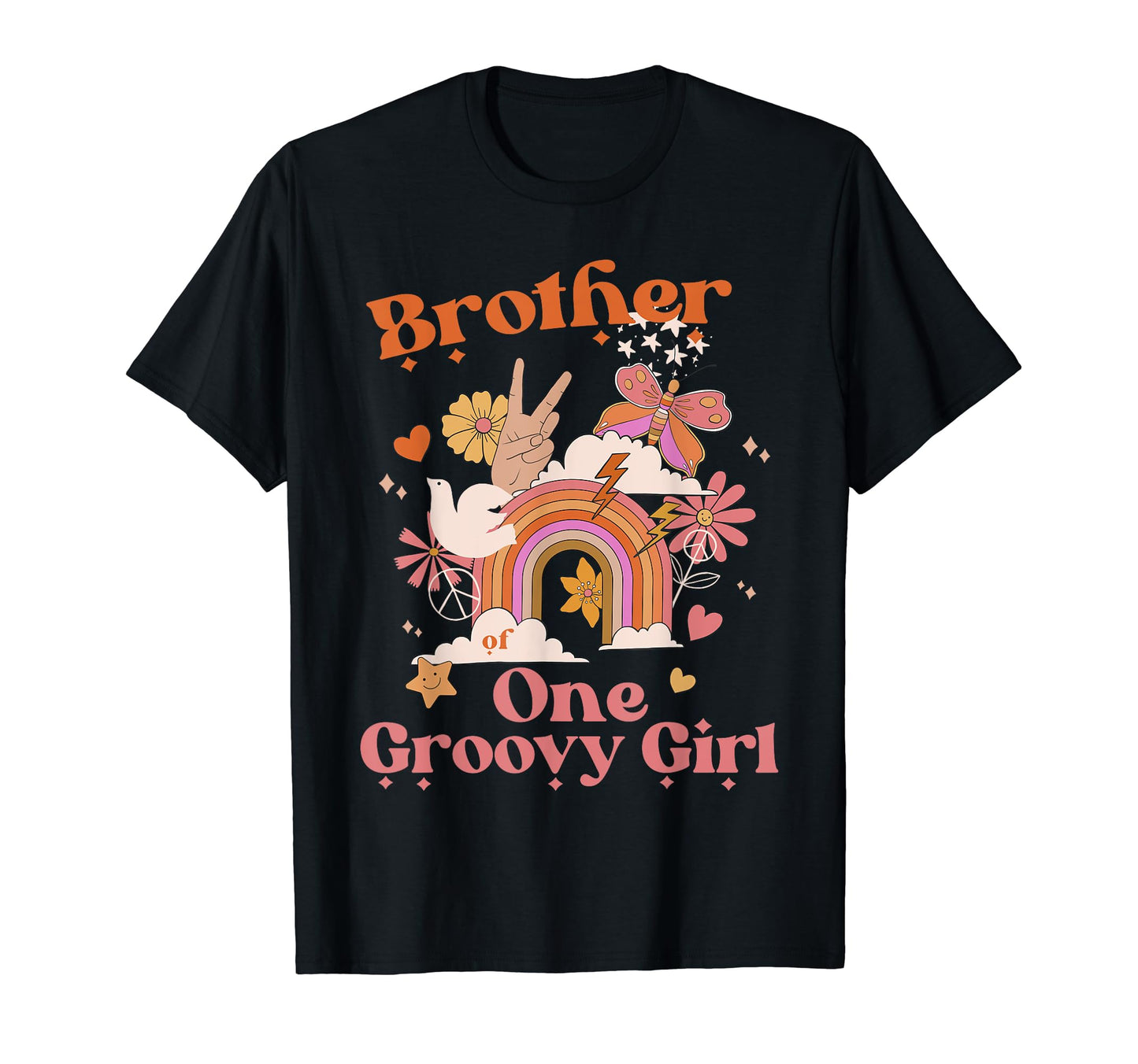 Brother One Groovy Boho Hippie Rainbow T-Shirt - Minimalist Print Unisex - T-Shirt, Sweatshirt, Hoodie