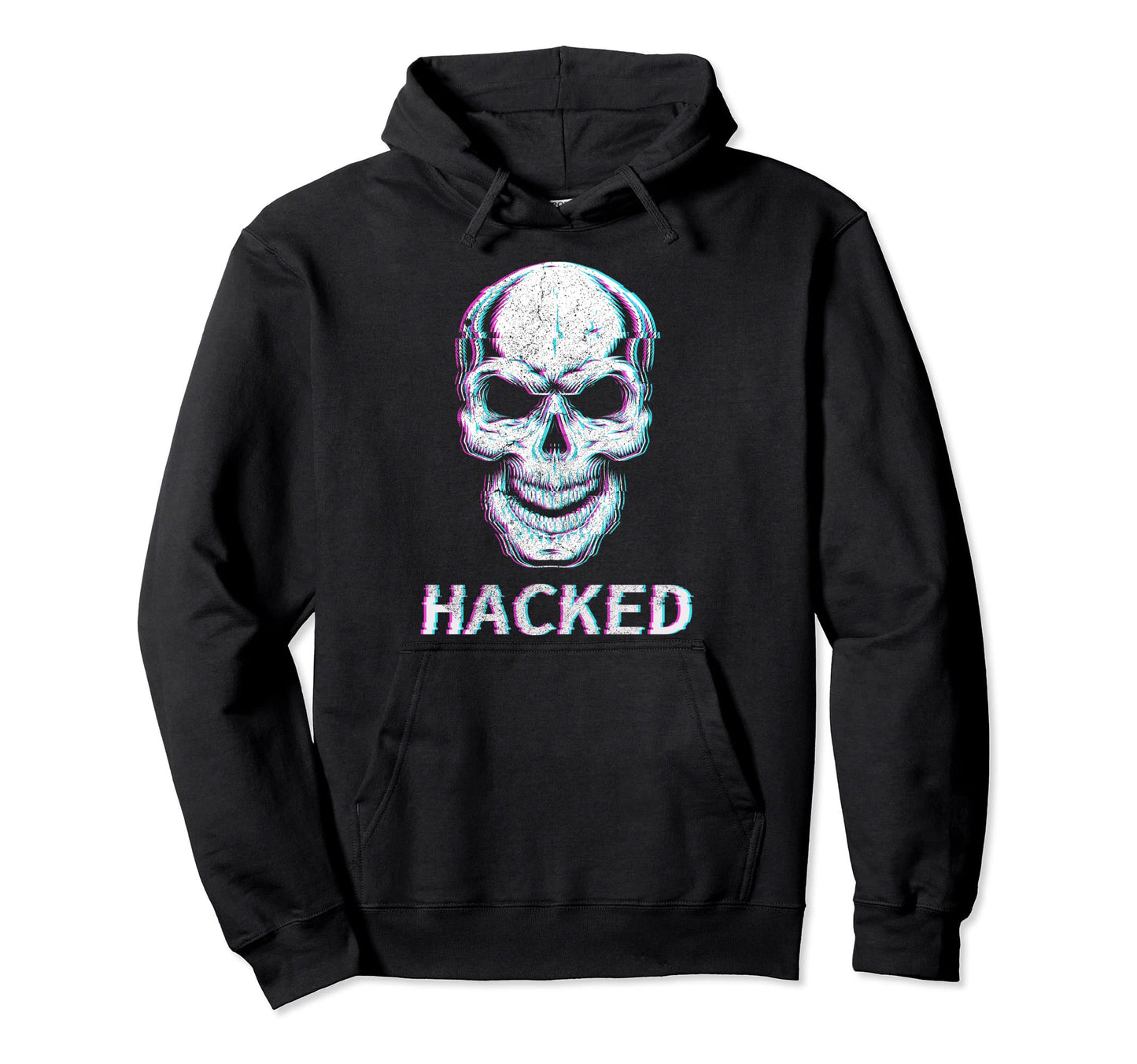 Glitch Skull Musician Skeleton Hoodie - Casual Everyday Wear for Adults - T-Shirt, Sweatshirt, Hoodie