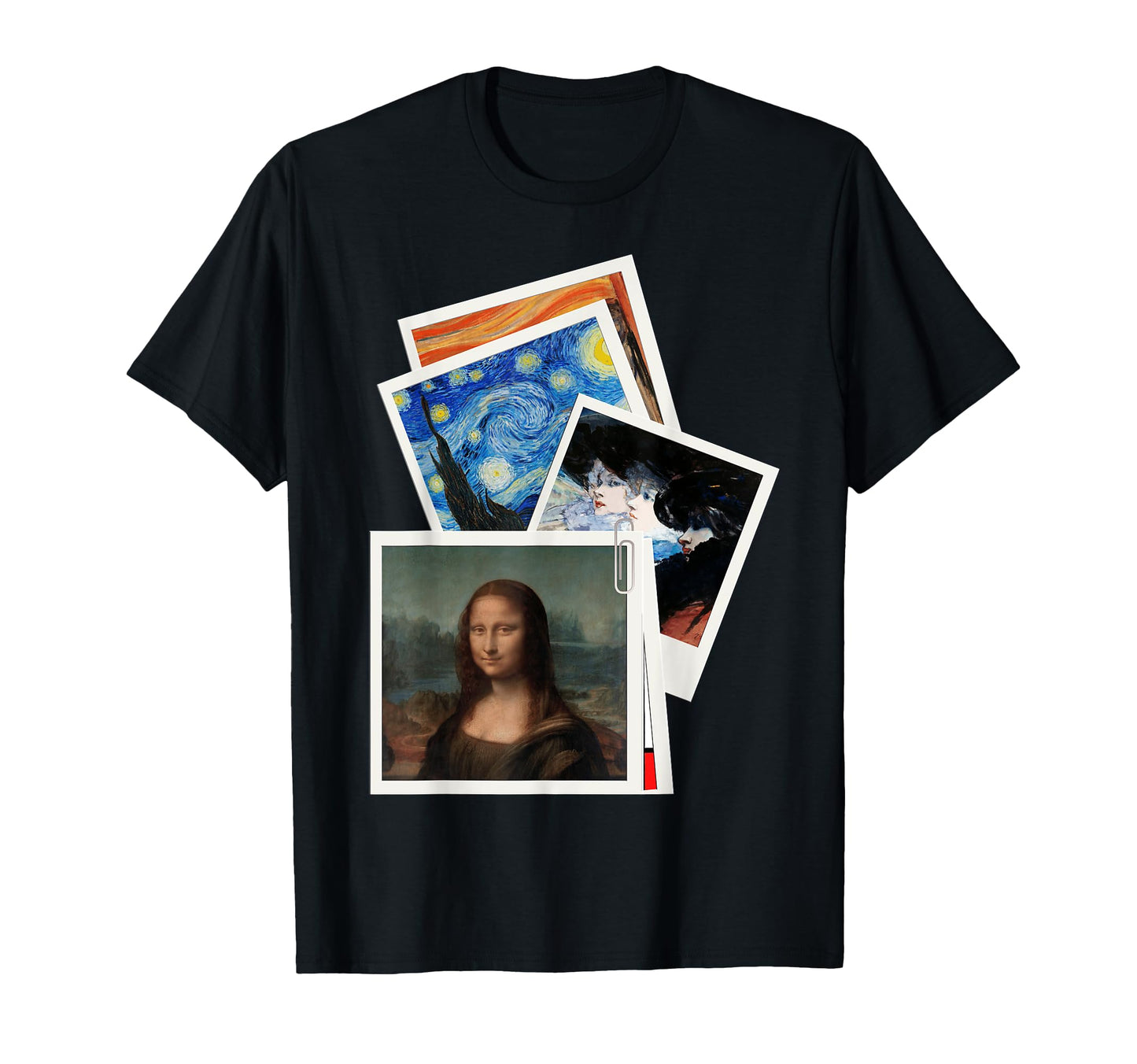 Famous Paintings Instant Camera Frames T-Shirt - Graphic Print for Adults - T-Shirt, Sweatshirt, Hoodie
