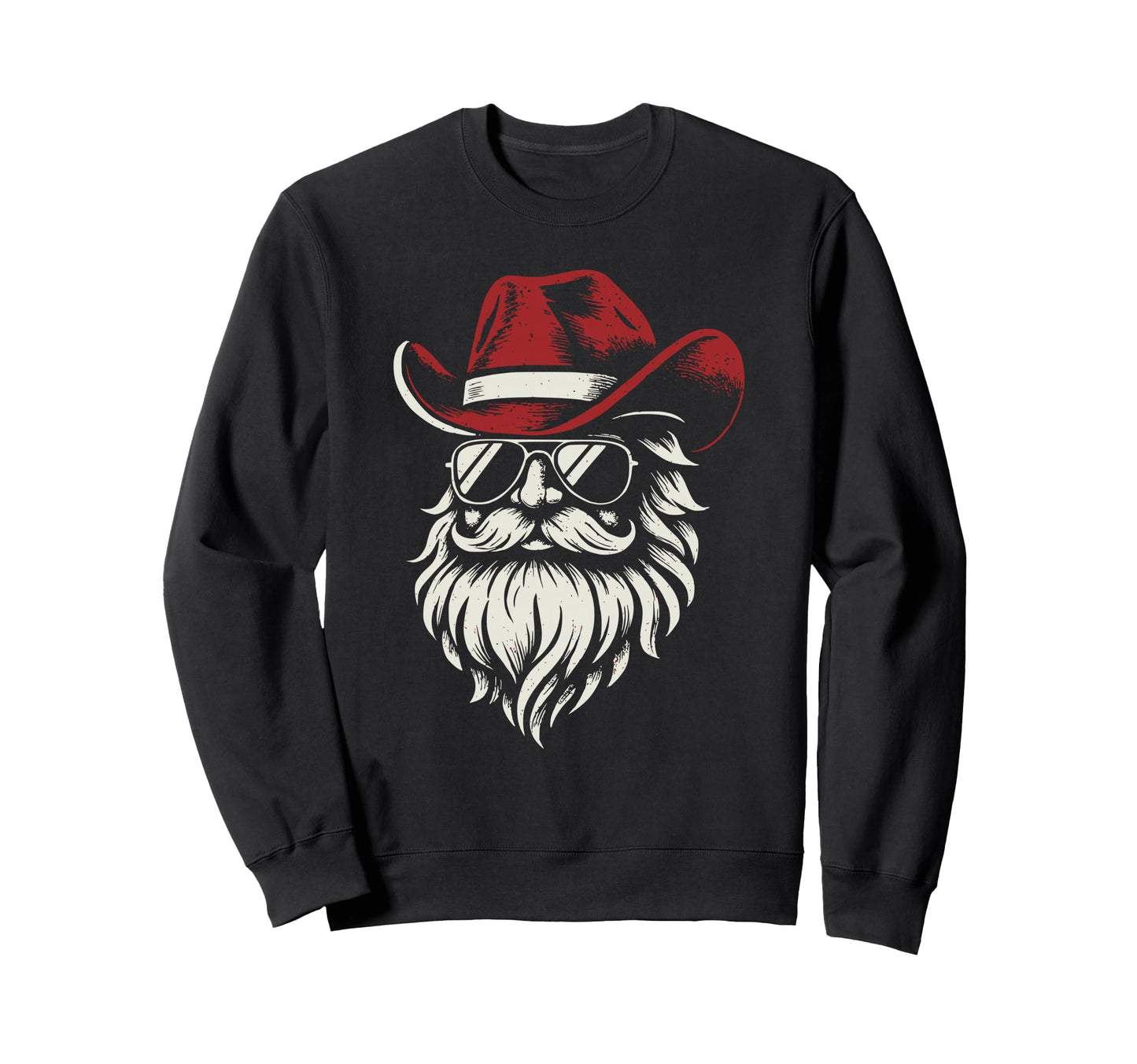 Cowboy Santa Claus Sweatshirt - Casual Everyday Wear Unisex - T-Shirt, Sweatshirt, Hoodie