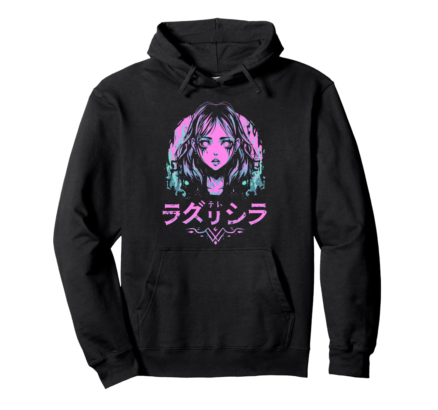 Goth Grunge Demon Anime Waifu Hoodie - Casual Everyday Wear Men Women - T-Shirt, Sweatshirt, Hoodie