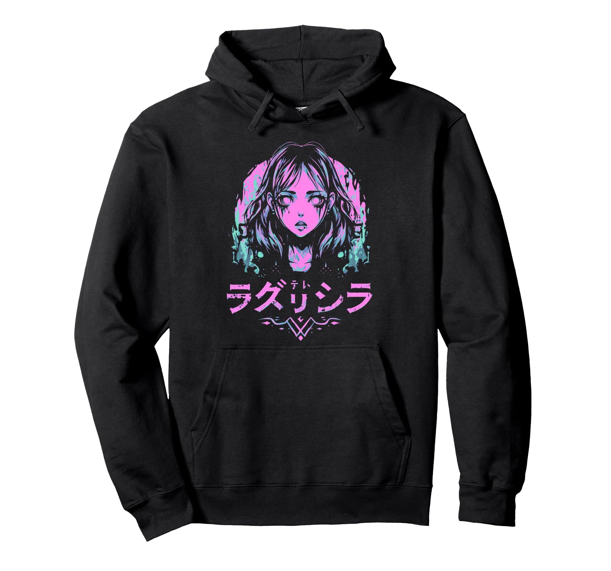 Goth Grunge Demon Anime Waifu Hoodie - Casual Everyday Wear Men Women - T-Shirt, Sweatshirt, Hoodie