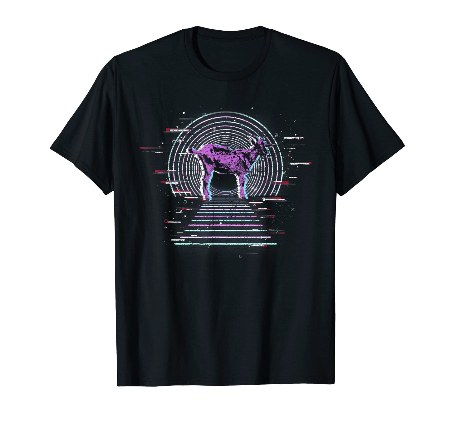 Farm Animal Synthwave Goat 90S T-Shirt - Fun Novelty Design Unisex - T-Shirt, Sweatshirt, Hoodie