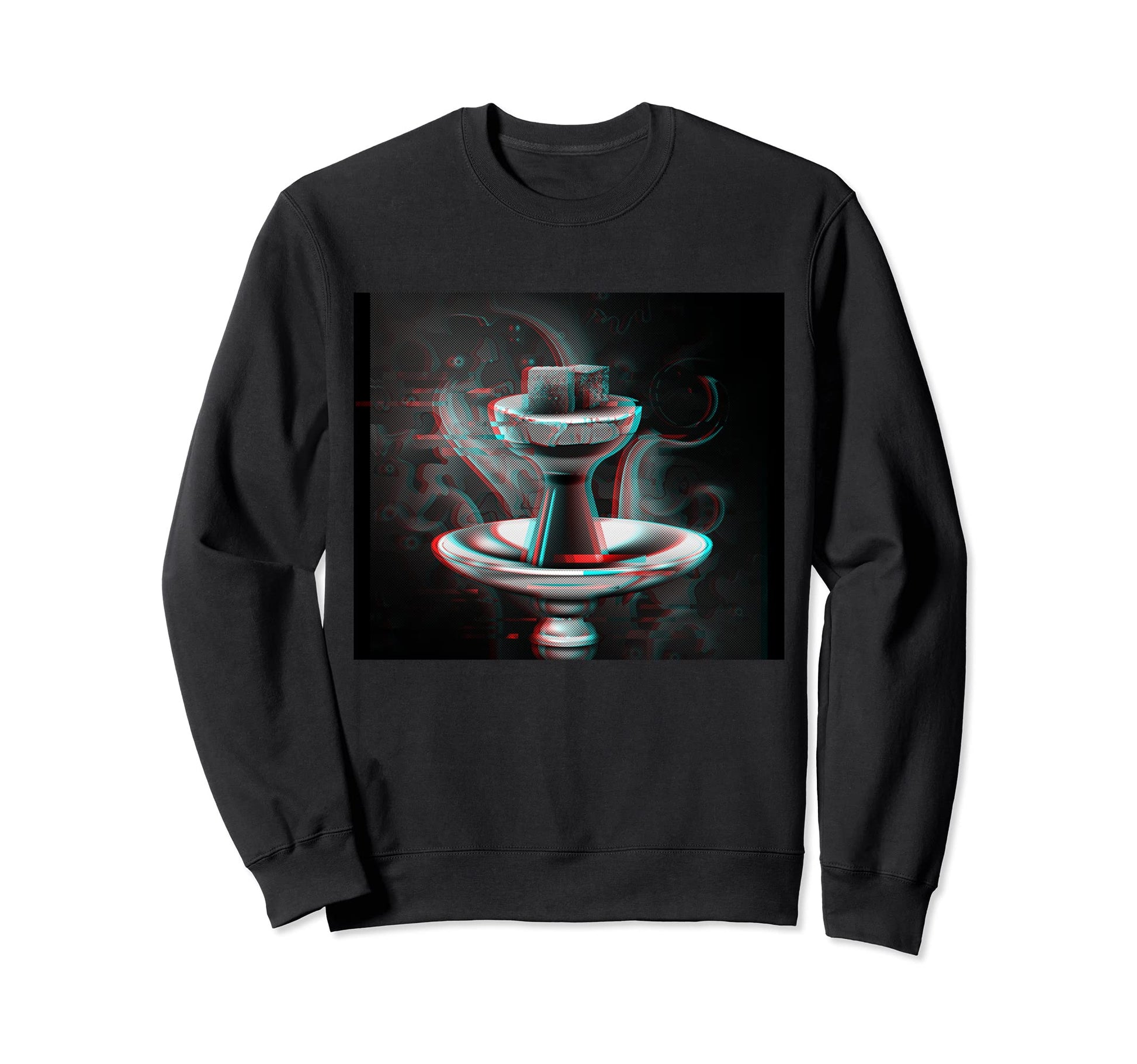 Aesthetic Shisha Glitch Steam Hookah Sweatshirt - Aesthetic Graphic Unisex - T-Shirt, Sweatshirt, Hoodie