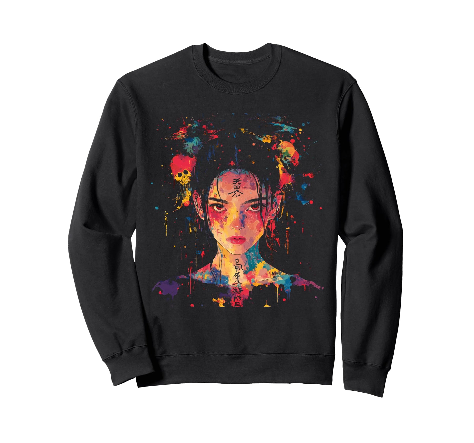 Goth Grunge Demon Anime Waifu Horror Sweatshirt - Graphic Print for Adults - T-Shirt, Sweatshirt, Hoodie