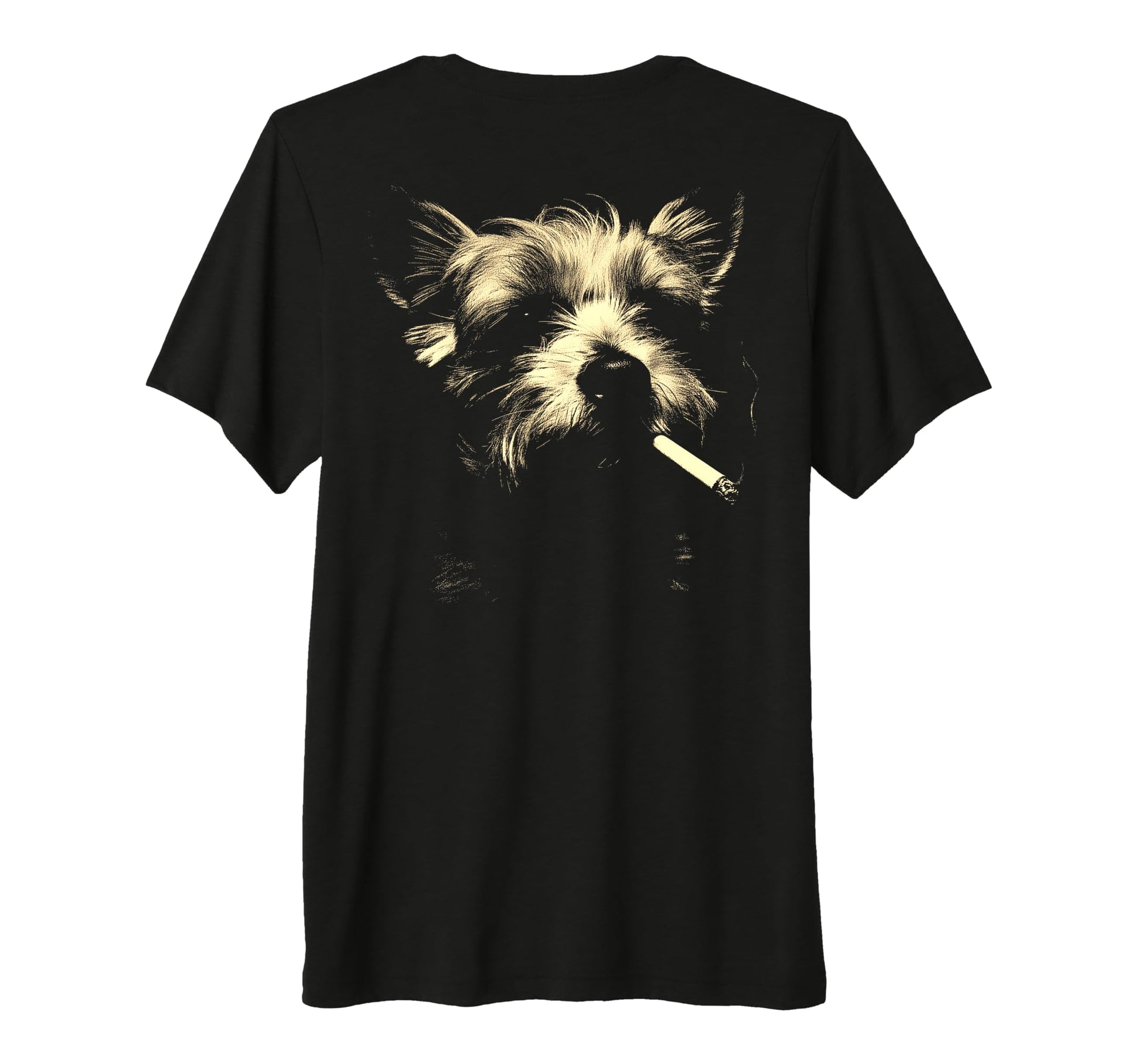 Yorkshire Terrier Smoking Cigarette T-Shirt - Custom Art Print Men Women - T-Shirt, Sweatshirt, Hoodie