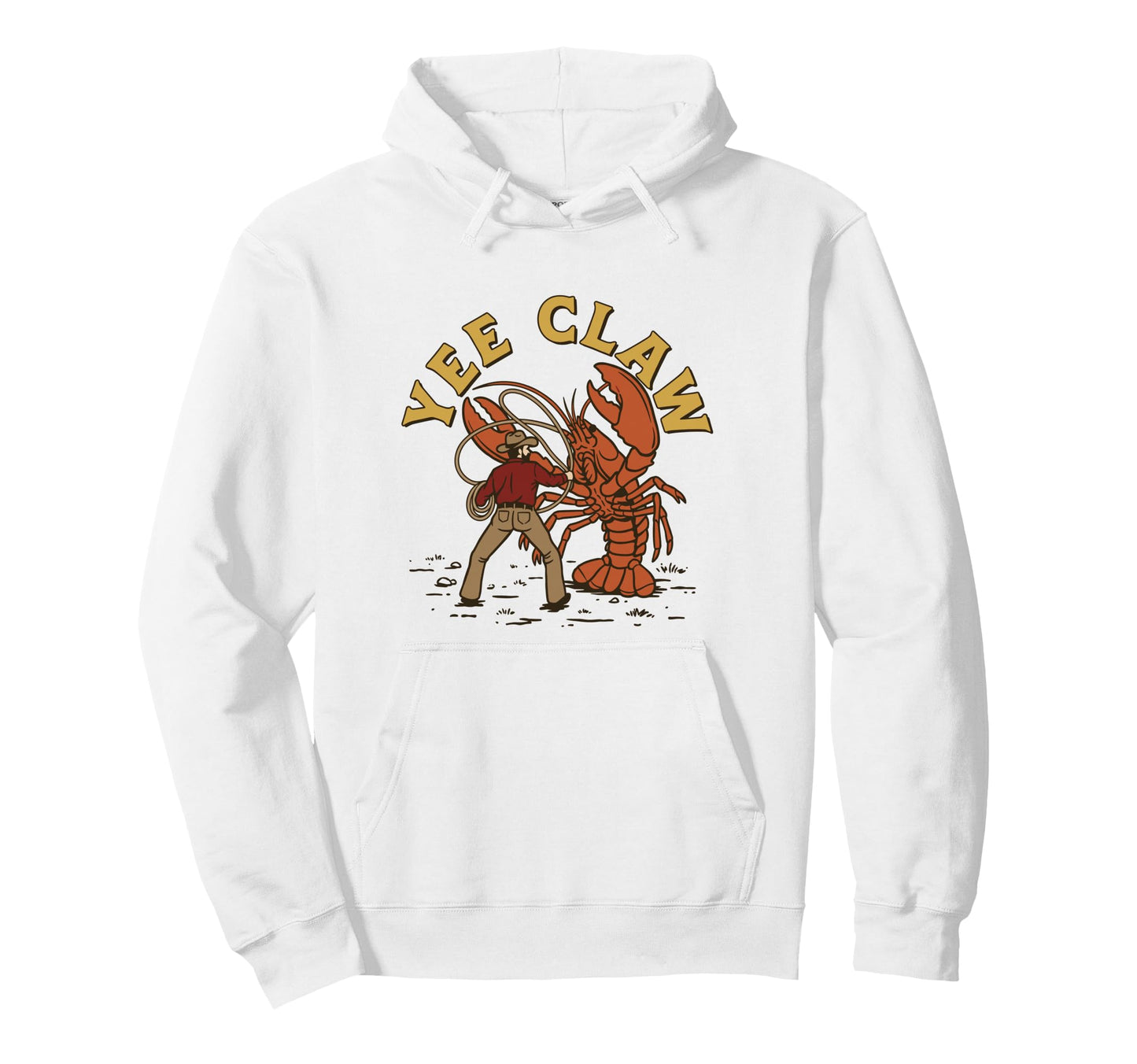 Yee Claw Crawdad Cowboy Riding Crawfish Hoodie - Unique Graphic Unisex - T-Shirt, Sweatshirt, Hoodie