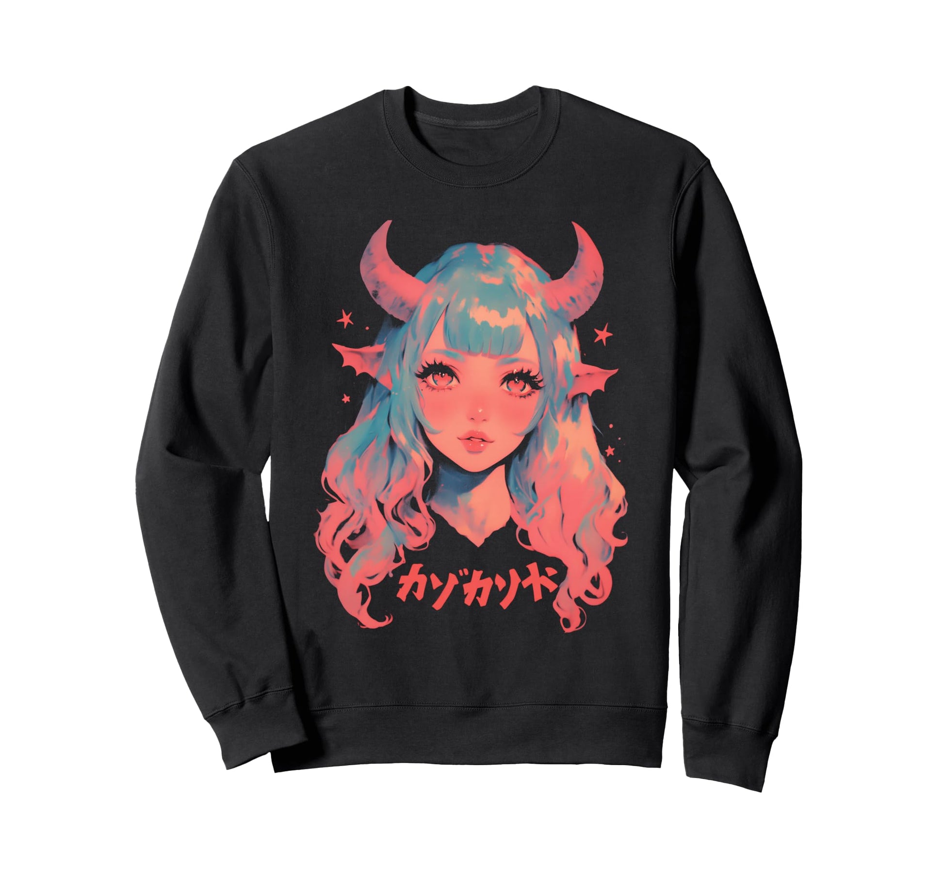 Goth Grunge Demon Anime Waifu Horror Sweatshirt - Aesthetic Graphic Unisex - T-Shirt, Sweatshirt, Hoodie