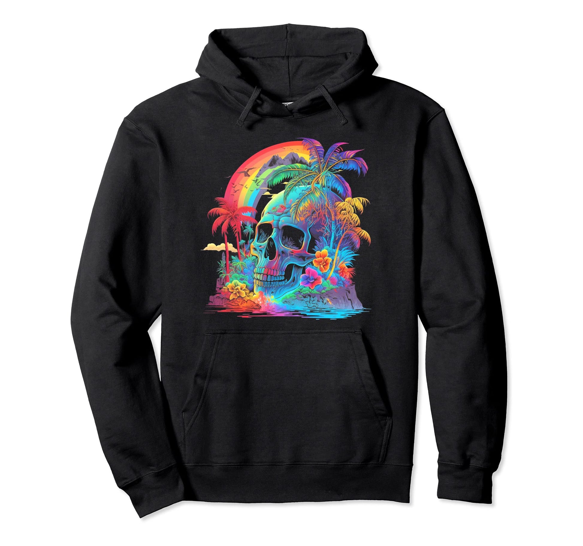 Palm Tree Tropical 80S Beach 70S Hoodie - Casual Everyday Wear Unisex - T-Shirt, Sweatshirt, Hoodie