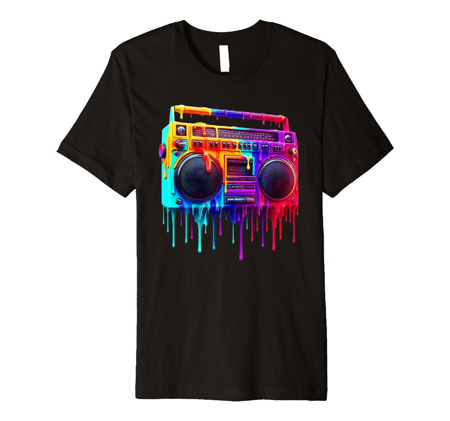 Dripping Paint Boombox Old T-Shirt - Casual Everyday Wear for Adults - T-Shirt, Sweatshirt, Hoodie
