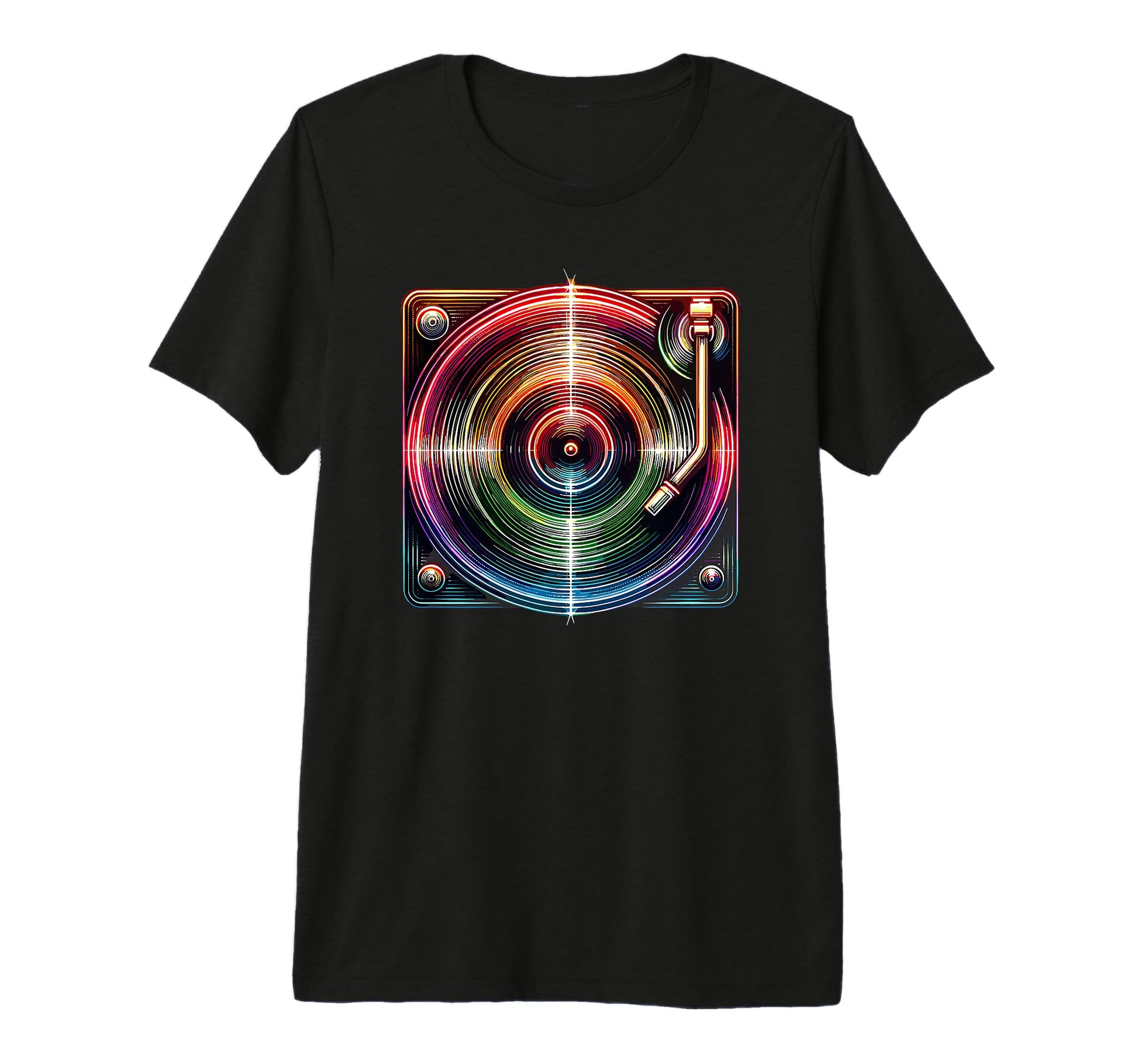 Colorful Line Art Vinyl Record T-Shirt - Casual Everyday Wear Unisex - T-Shirt, Sweatshirt, Hoodie