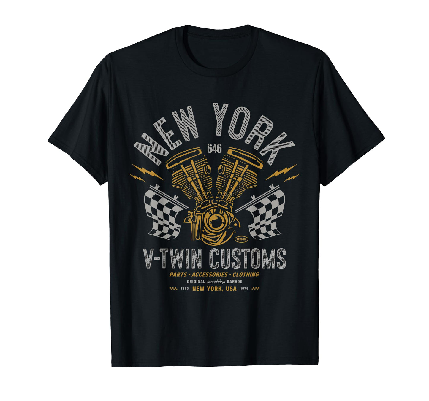 New York Local Motorcycle Garage Biker T-Shirt - Unique Graphic Men Women - T-Shirt, Sweatshirt, Hoodie