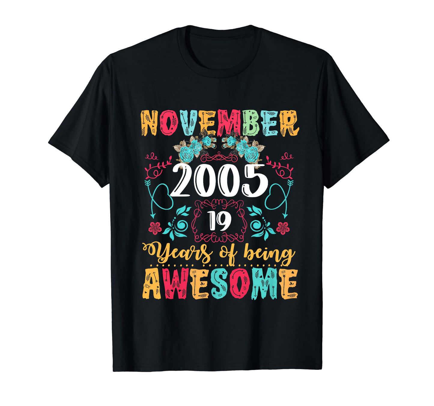Made November 2005 19Th Birthday Boho T-Shirt - Graphic Print Men Women - T-Shirt, Sweatshirt, Hoodie