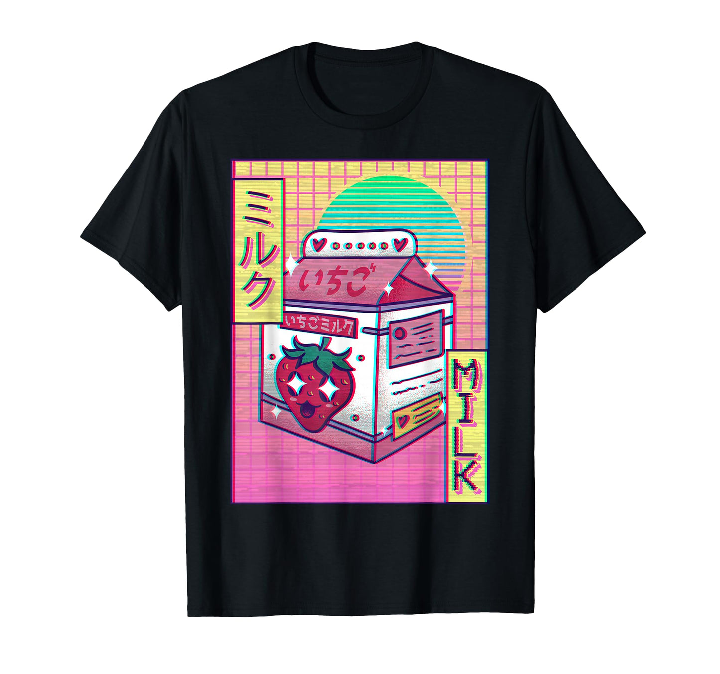 Strawberry Milk Carton Vaporwave T-Shirt - Casual Everyday Wear Unisex - T-Shirt, Sweatshirt, Hoodie