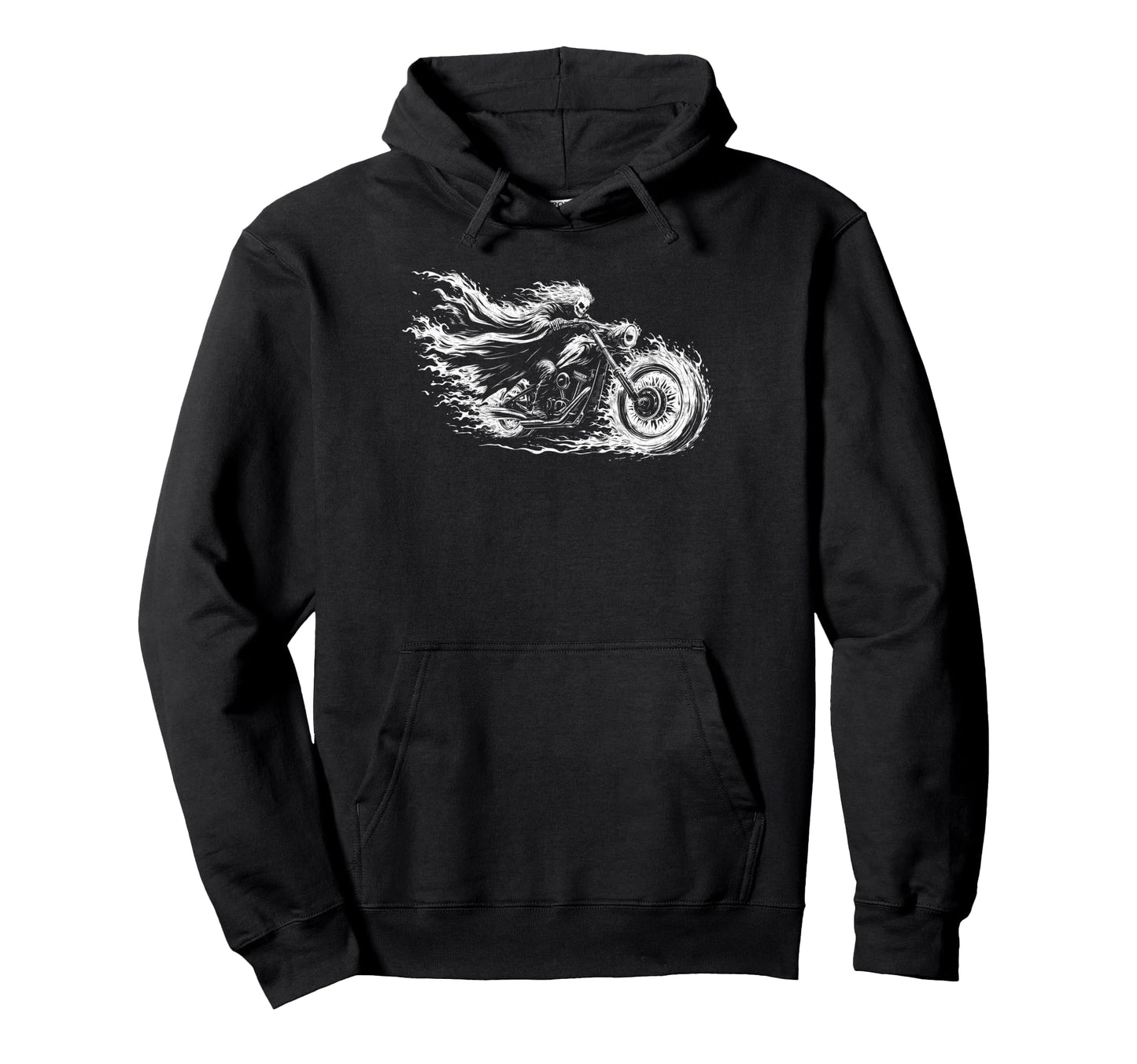 Skeleton Biker Motorcycling Riding Hoodie - Fun Novelty Design for Adults - T-Shirt, Sweatshirt, Hoodie