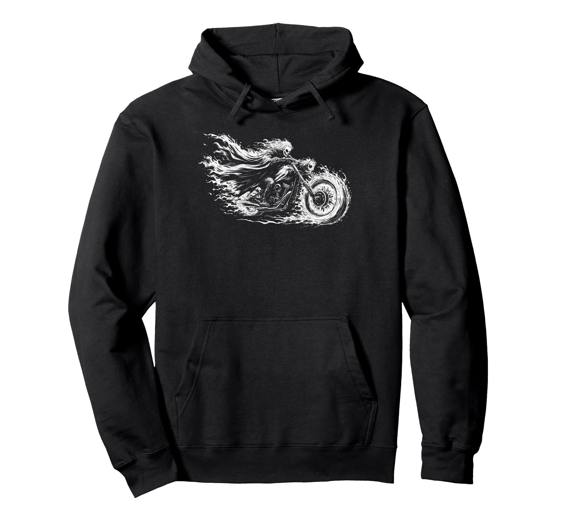 Skeleton Biker Motorcycling Riding Hoodie - Fun Novelty Design for Adults - T-Shirt, Sweatshirt, Hoodie