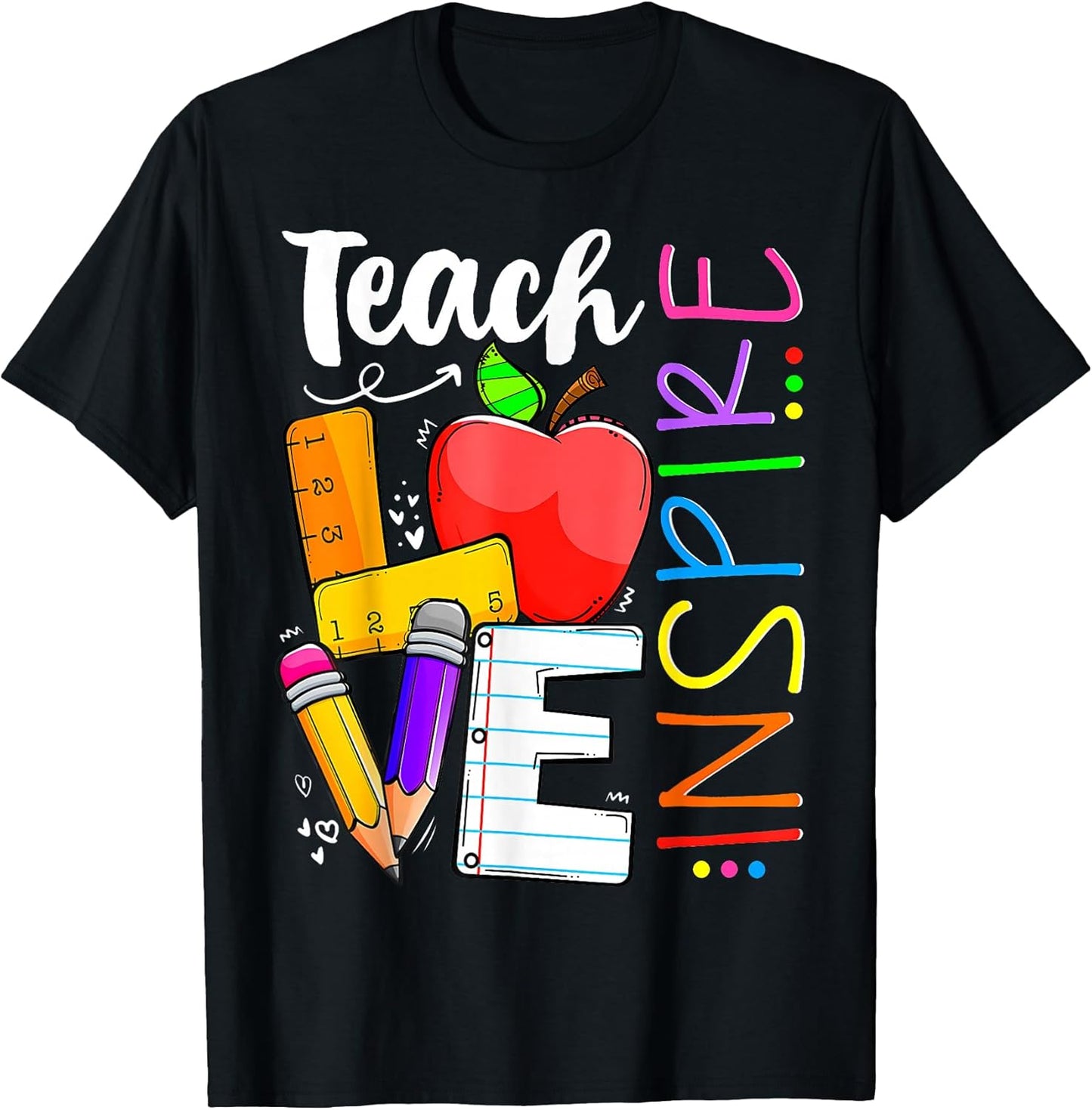 Teach Love And Inspire Men Women Teacher - Adult & Kids T-Shirts, Sweatshirts & Hoodies apparel design preview 1