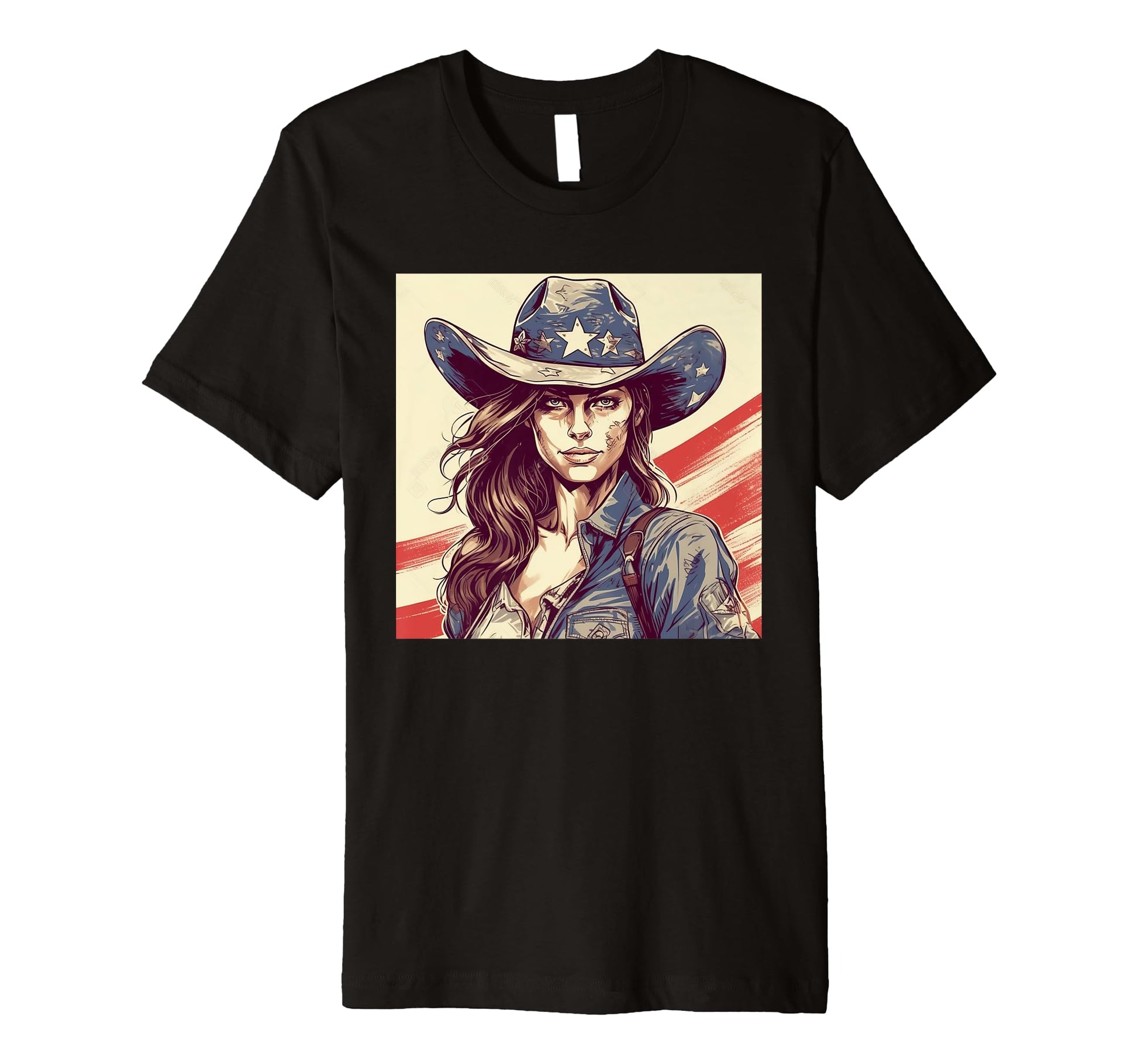 Cowgirl Cowboy Patriotic Cow And T-Shirt - Fun Novelty Design Men Women - T-Shirt, Sweatshirt, Hoodie