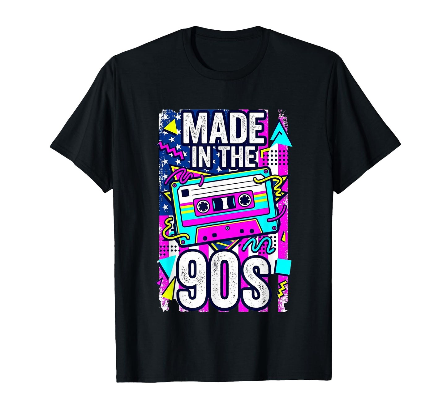 90S Cassette Tape Geometric Grunge Flag T-Shirt - Novelty Apparel Men Women - T-Shirt, Sweatshirt, Hoodie
