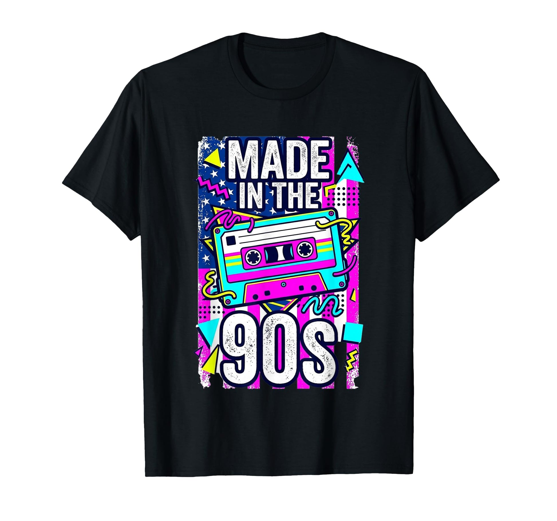 90S Cassette Tape Geometric Grunge Flag T-Shirt - Novelty Apparel Men Women - T-Shirt, Sweatshirt, Hoodie