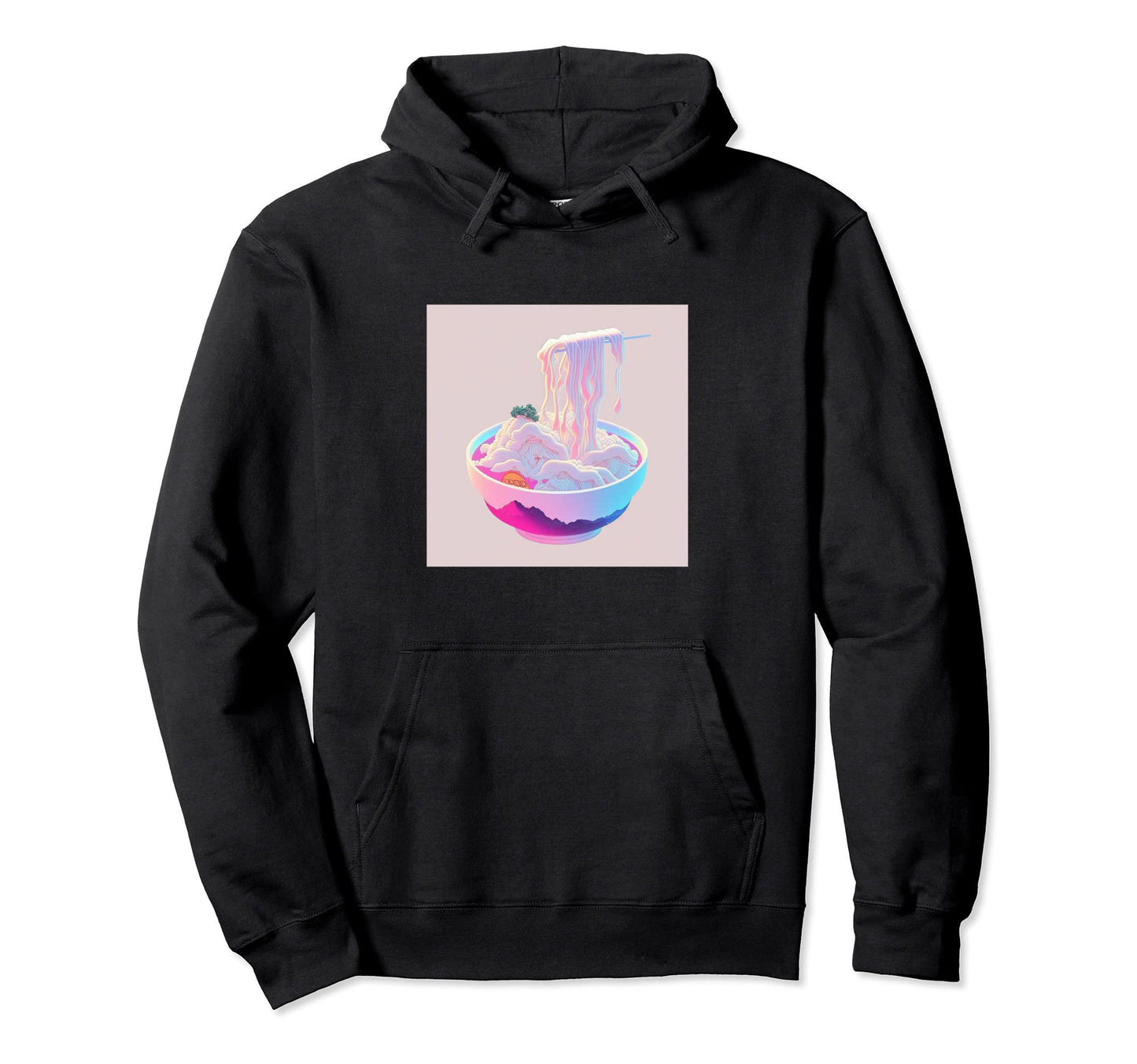 Vaperwave Aesthetic Glitch Ramen Hoodie - Casual Everyday Wear Unisex - T-Shirt, Sweatshirt, Hoodie