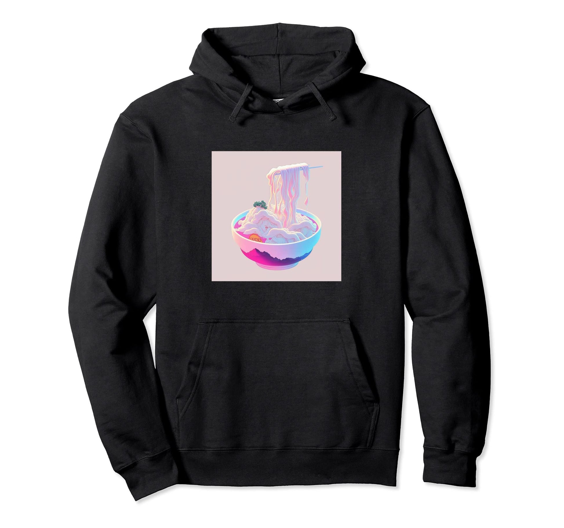 Vaperwave Aesthetic Glitch Ramen Hoodie - Casual Everyday Wear Unisex - T-Shirt, Sweatshirt, Hoodie