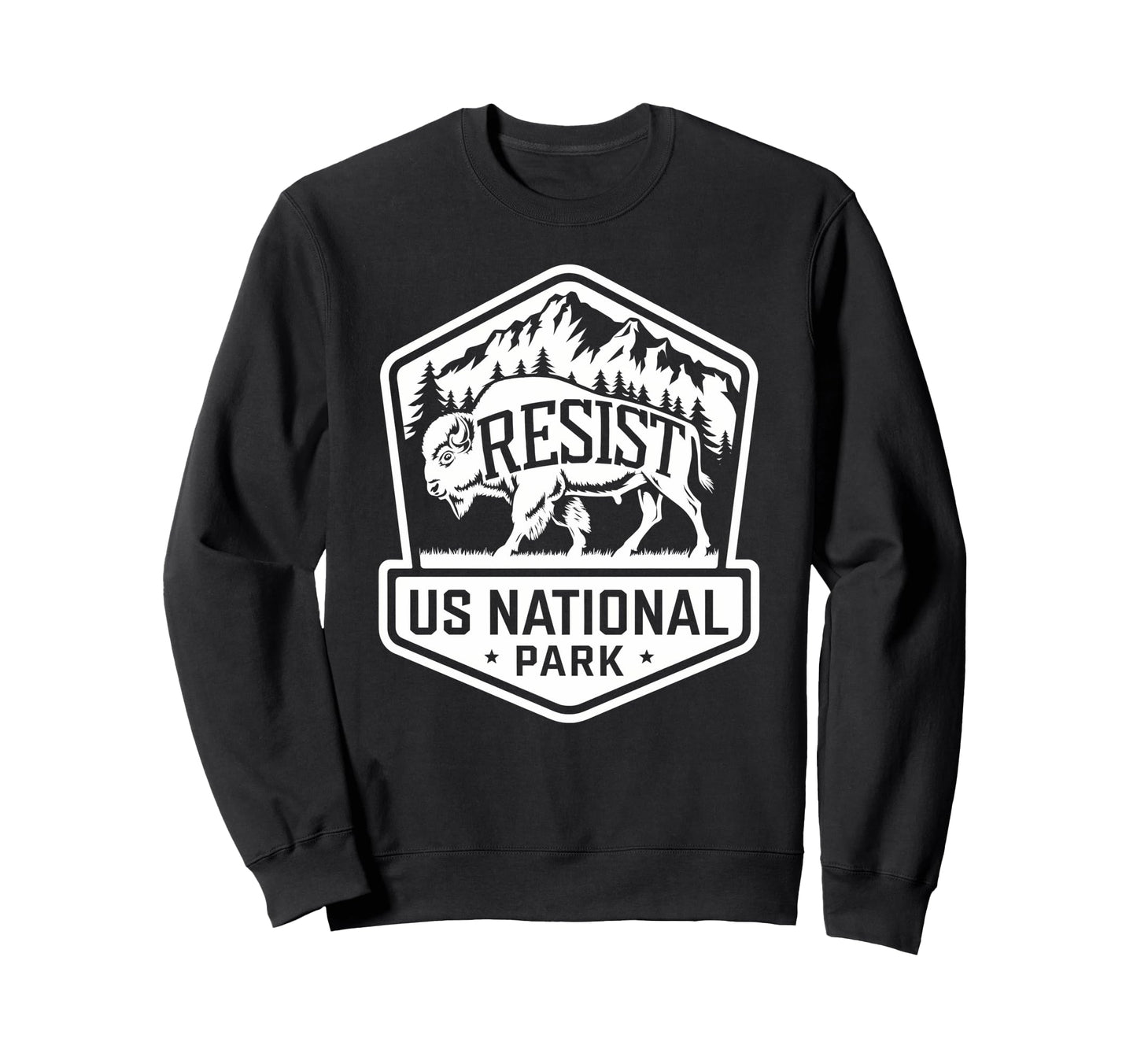 Resist Bison Buffalo Alt Us Sweatshirt - Custom Art Print for Adults - T-Shirt, Sweatshirt, Hoodie